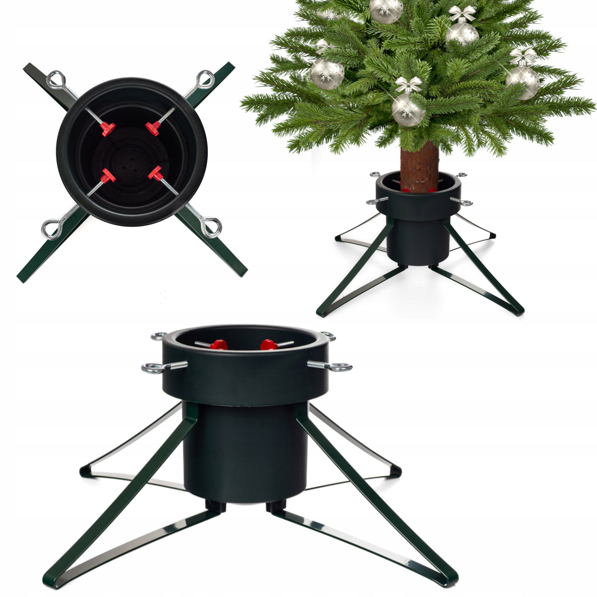 METAL STAND XL FOR CHRISTMAS TREE 210CM STABLE 4 ARMS CONTAINER 2L
