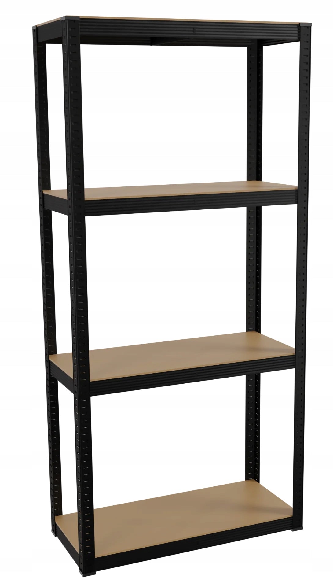 METAL STORAGE RACK 5 SHELVES 150X75X35CM FOR GARAGE MAMMOTH BLACK 750KG Packaging status original