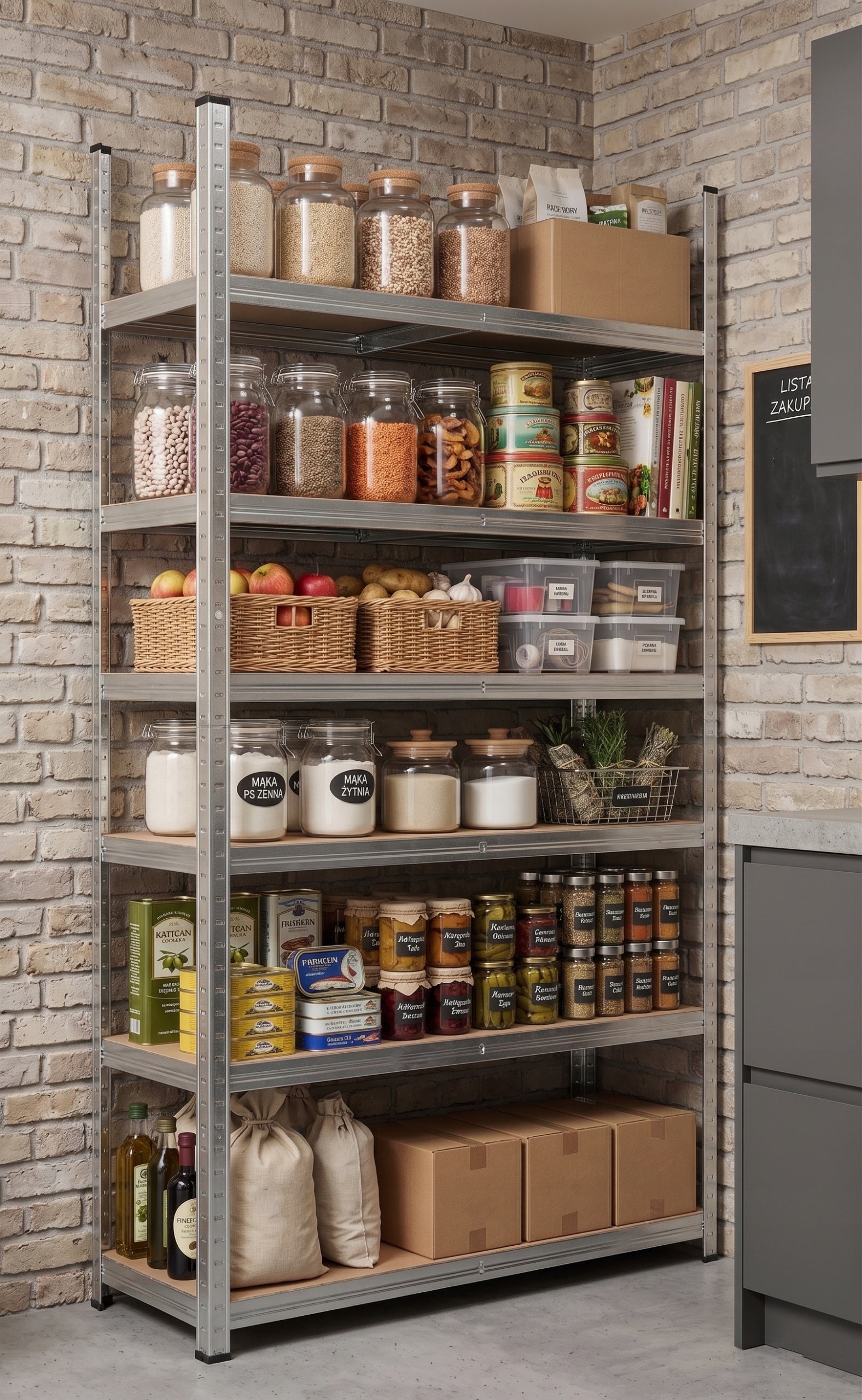 METAL STORAGE RACK 900kg 6 SHELVES 222x90x40 FOR GARAGE PANTRY HIGH Manufacturer code KLT20-6