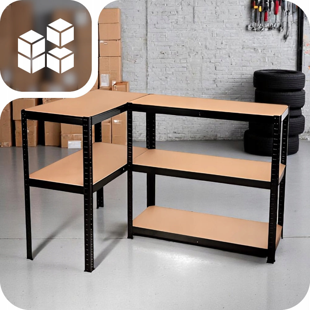 METAL STORAGE RACK GARAGE WORKSHOP 180CM BLACK BASEMENT LOFT Manufacturer no brand
