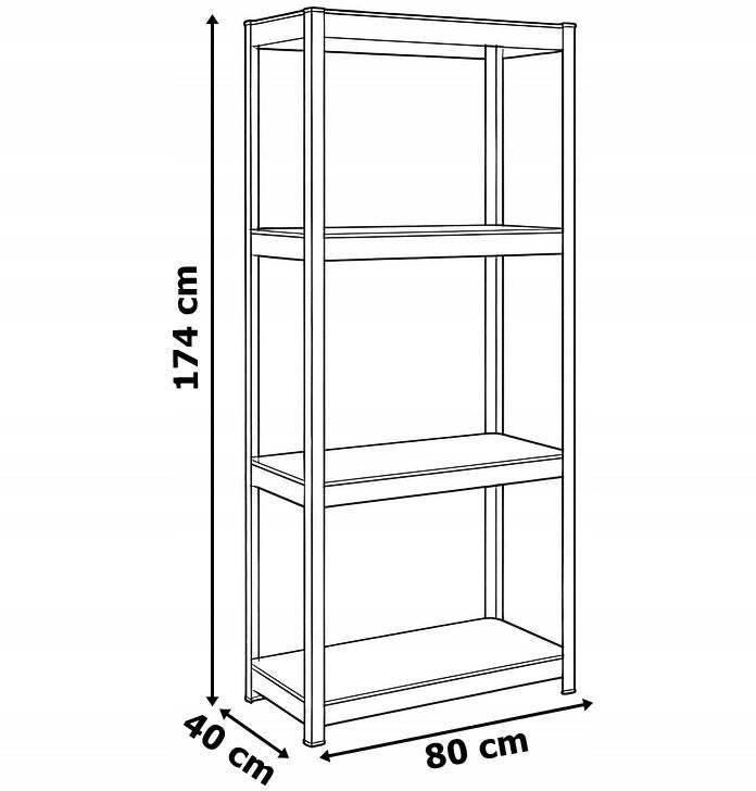 METAL STORAGE RACK GARAGE WORKSHOP OFFICE 4 LEVELS 600 KG Manufacturer code 069600MG