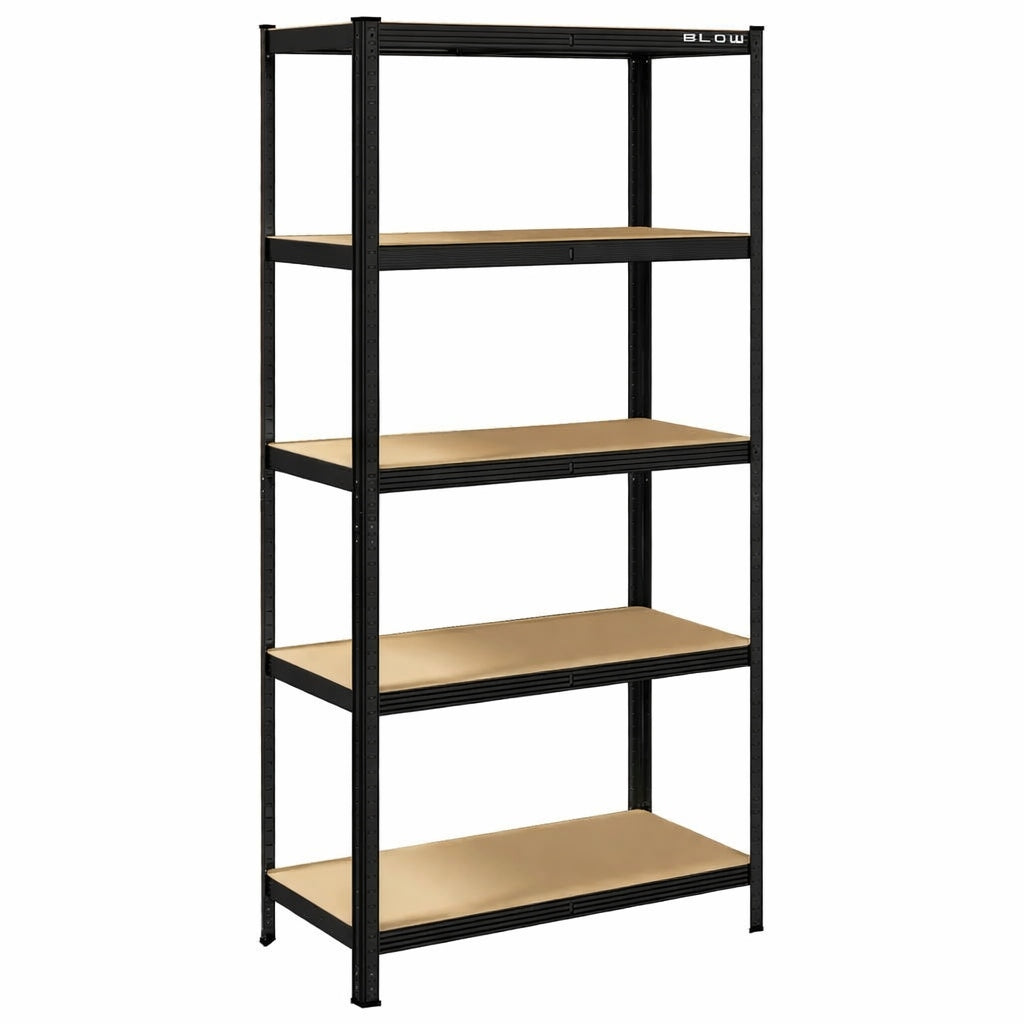 METAL STORAGE RACK STRONG 180x90x40cm GALVANIZED 5 SHELVES MDF 180kg 900kg