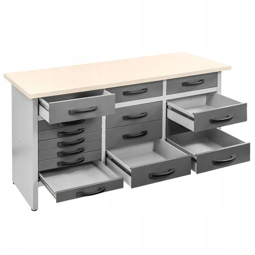 METAL WORKBENCH MEGA-M HANDYMAN 160x60x85cm 15 DRAWERS Brand Mega-M