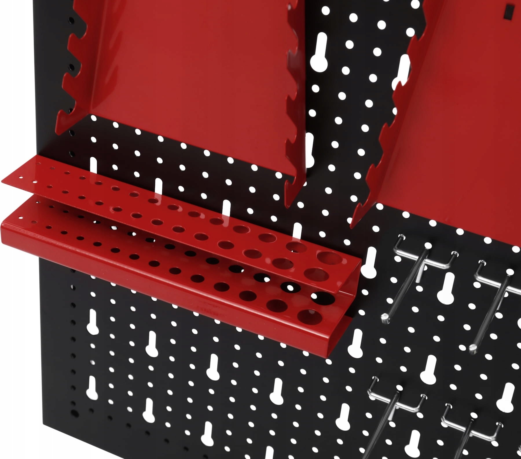METAL WORKSHOP TOOL BOARD 120X60CM HANGERS CONTAINERS Color red