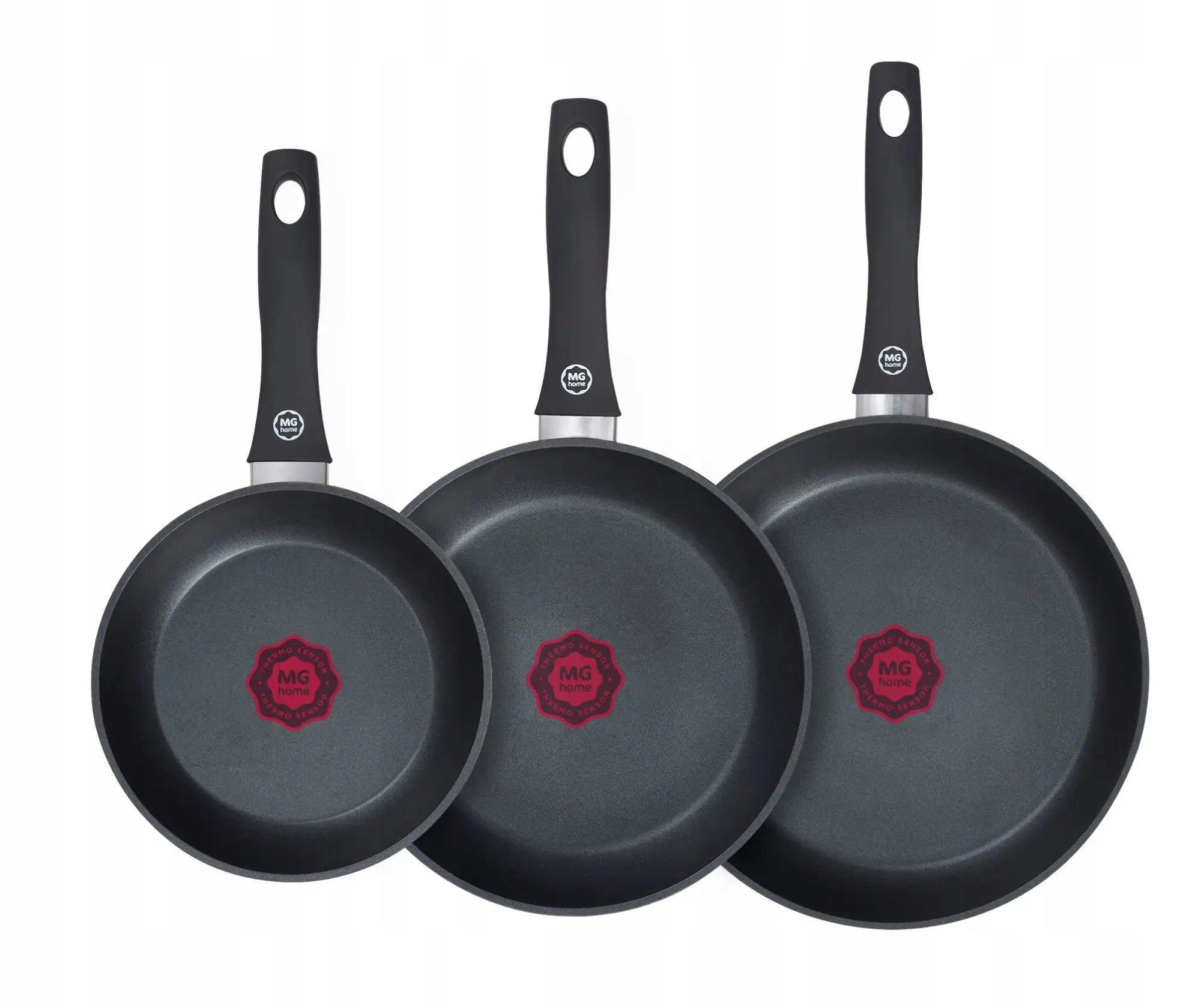 MG HOME THERMO SENSOR SET OF 3 ALUMINIUM PANS 20/24/28 CM TEFLON