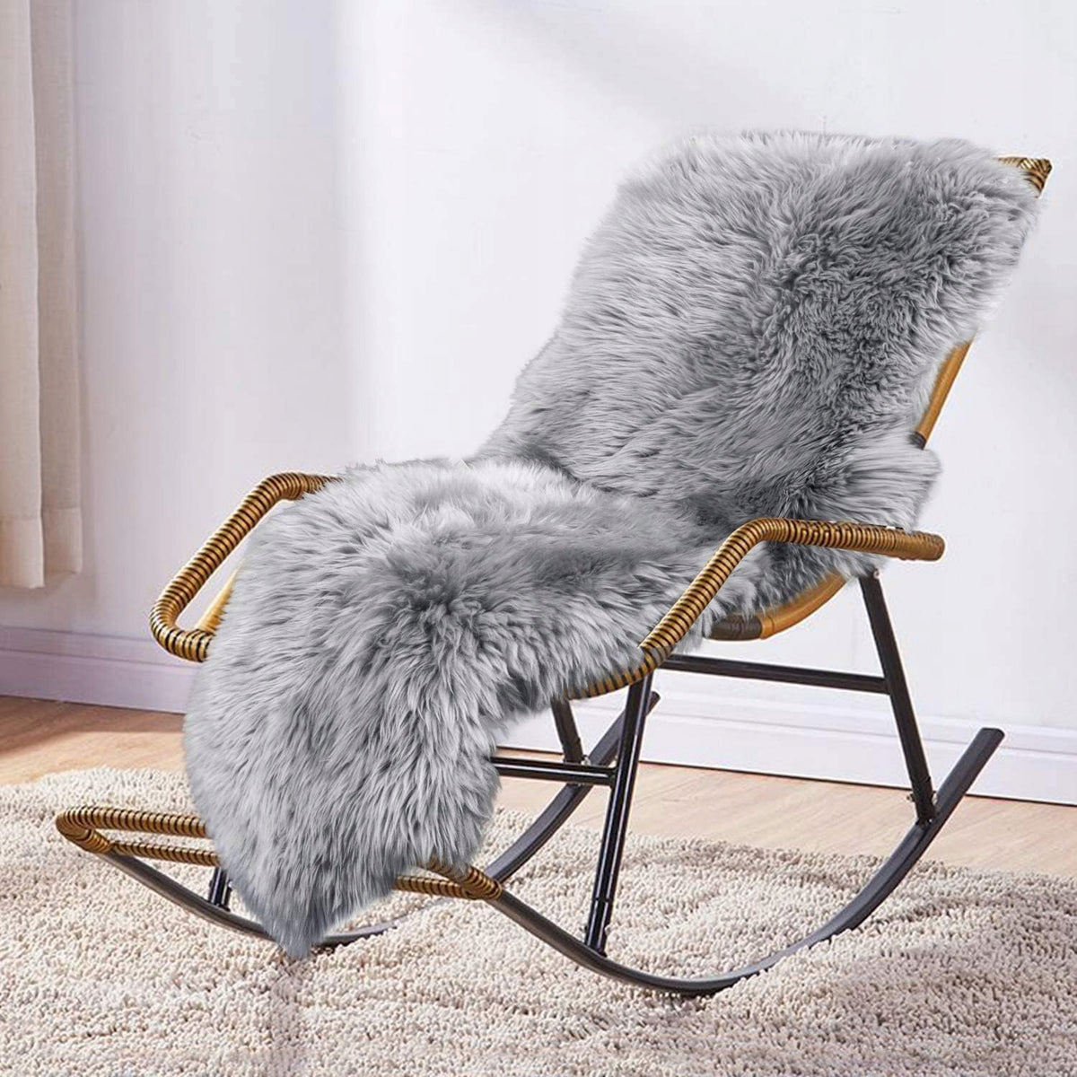 MH MYLUNE HOME Lambskin carpet/bedspread 170x60cm -