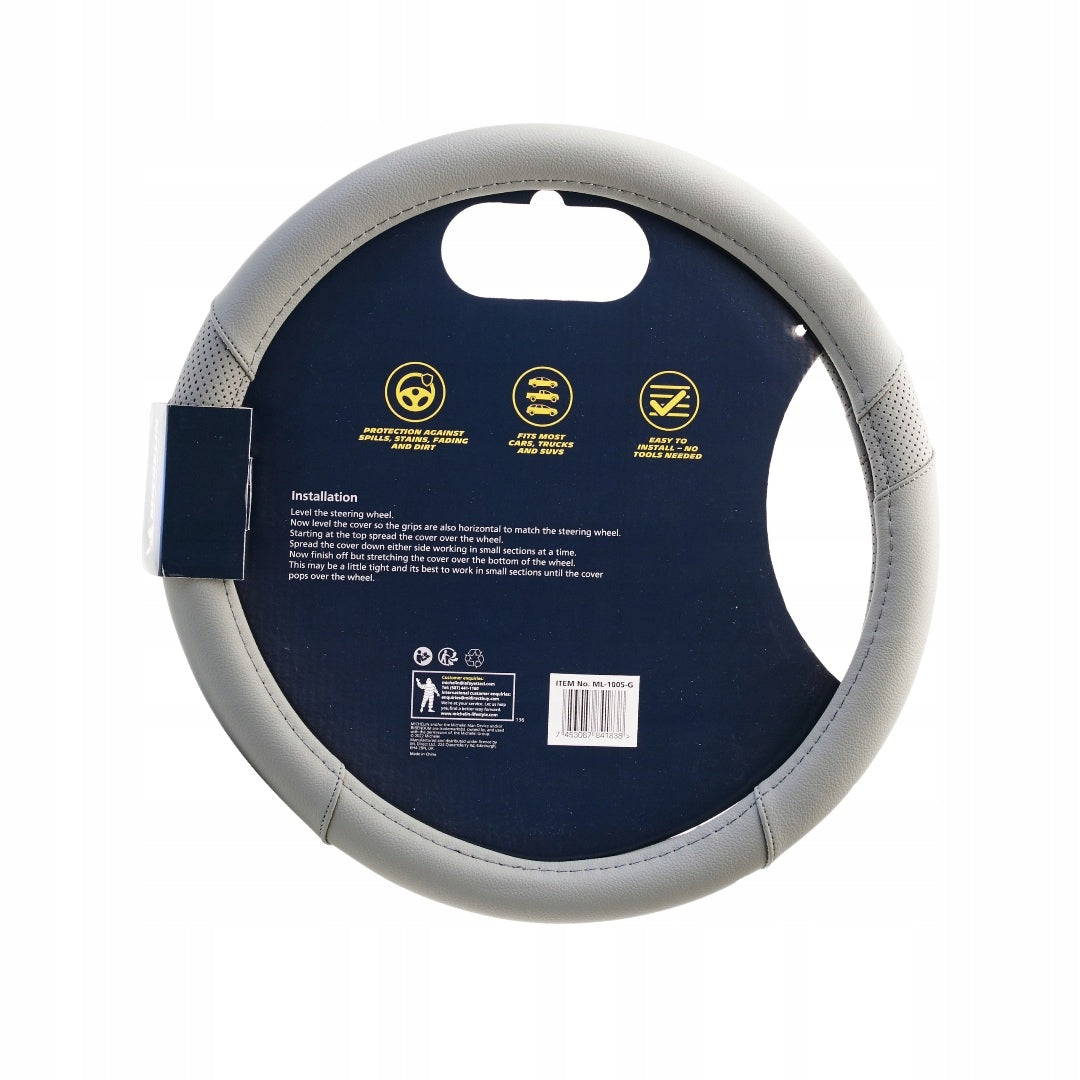 MICHELIN Steering Wheel Cover Grey M 36,8-39,4cm For Car Packaging status original