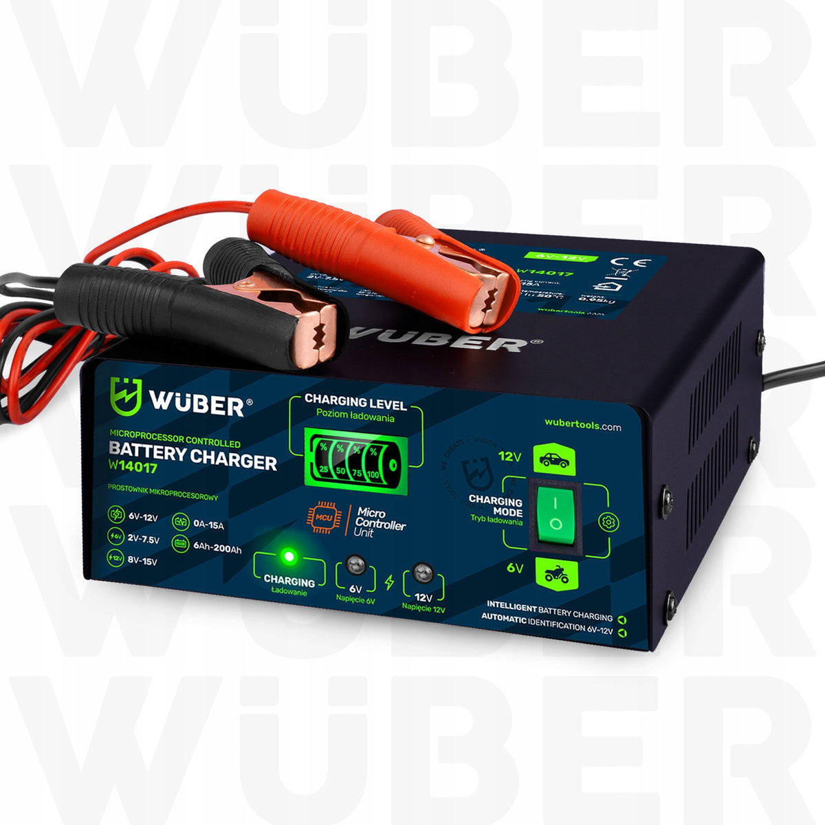 MICROPROCESSOR RECTIFIER 6-12 V 15 A BATTERY CHARGER WUBER Manufacturer's catalog number W14017 PROSTOWNIK
