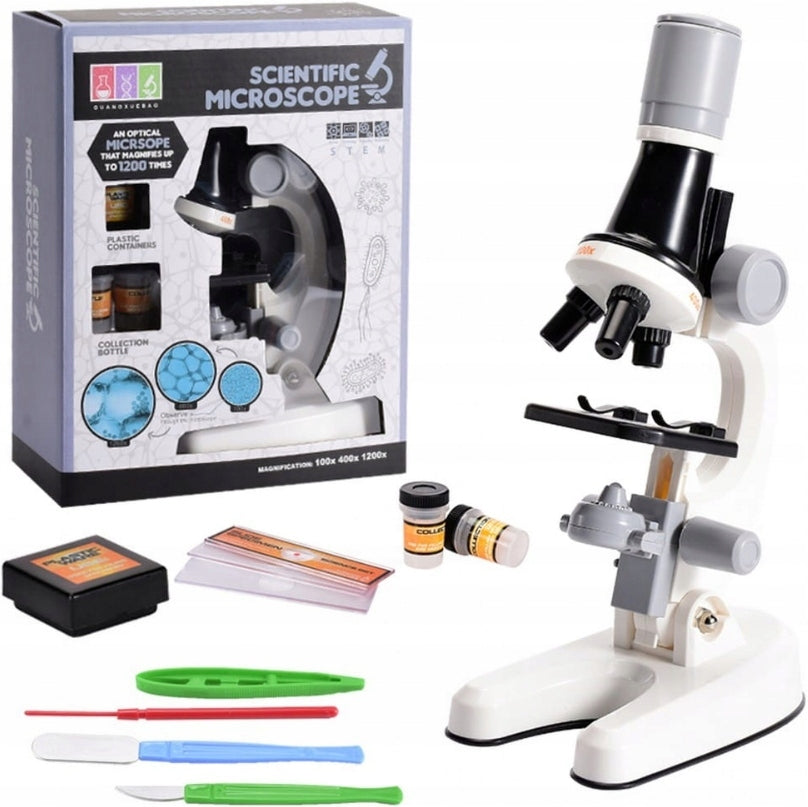 MICROSCOPE FOR CHILDREN 1200X +ACCESSORIES LEARNING FUN Brand Madej