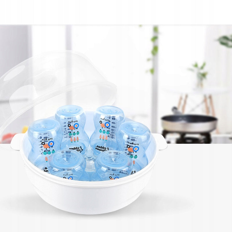 MICROWAVE BOTTLE STERILIZER 4 MIN SET FOR 6PCS BPA Packaging status original