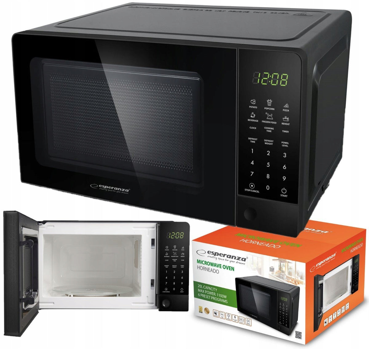 MICROWAVE OVEN ESPERANZA 20L 700W MICROWAVE