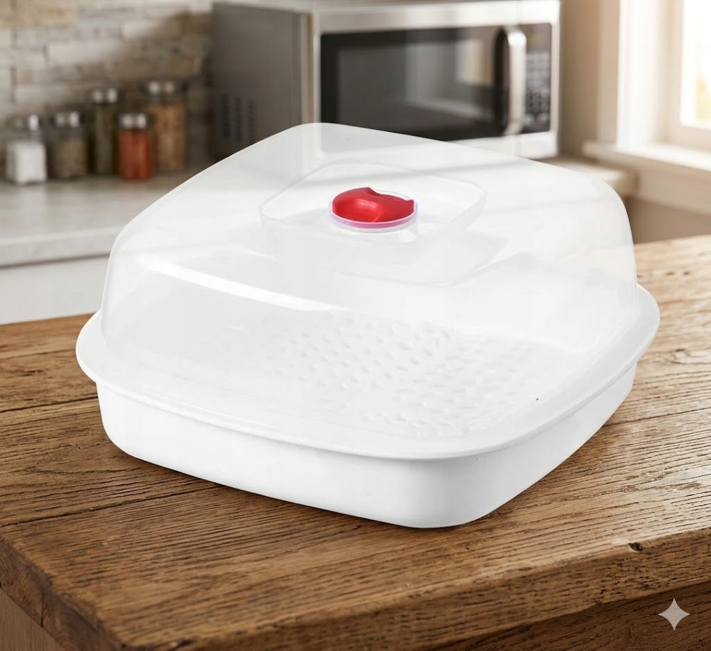 MICROWAVE STEAMER FOR STEAMING, Square Packaging status original