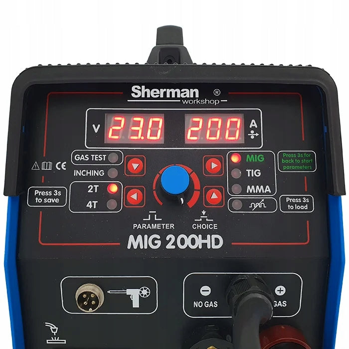 MIG 200HD Sherman 30-200 A 230 6,6 kVA inverter welder Model 200HD