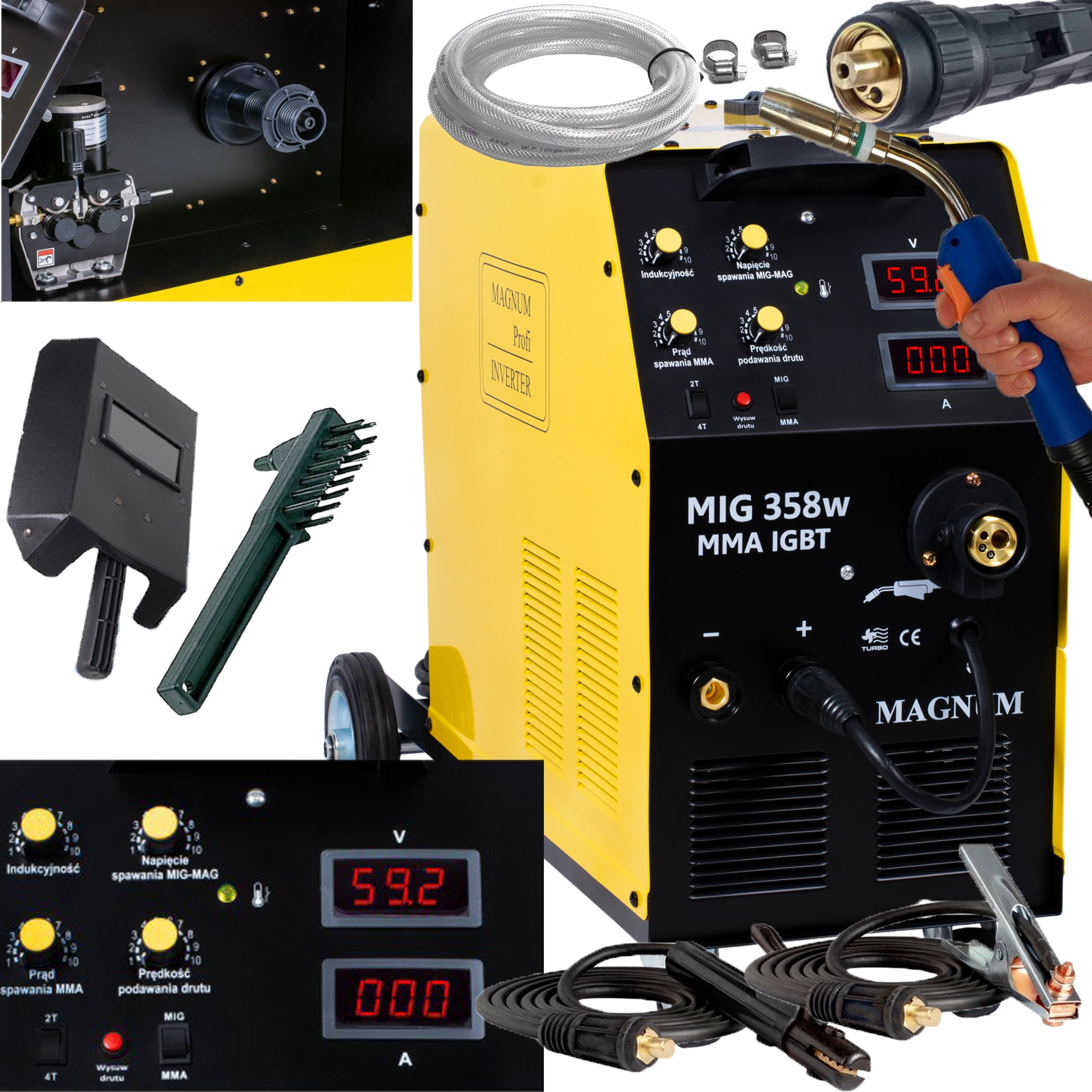 MIGOMAT Magnum MIG 358w 4x4 welding machine 400V 350A MMA