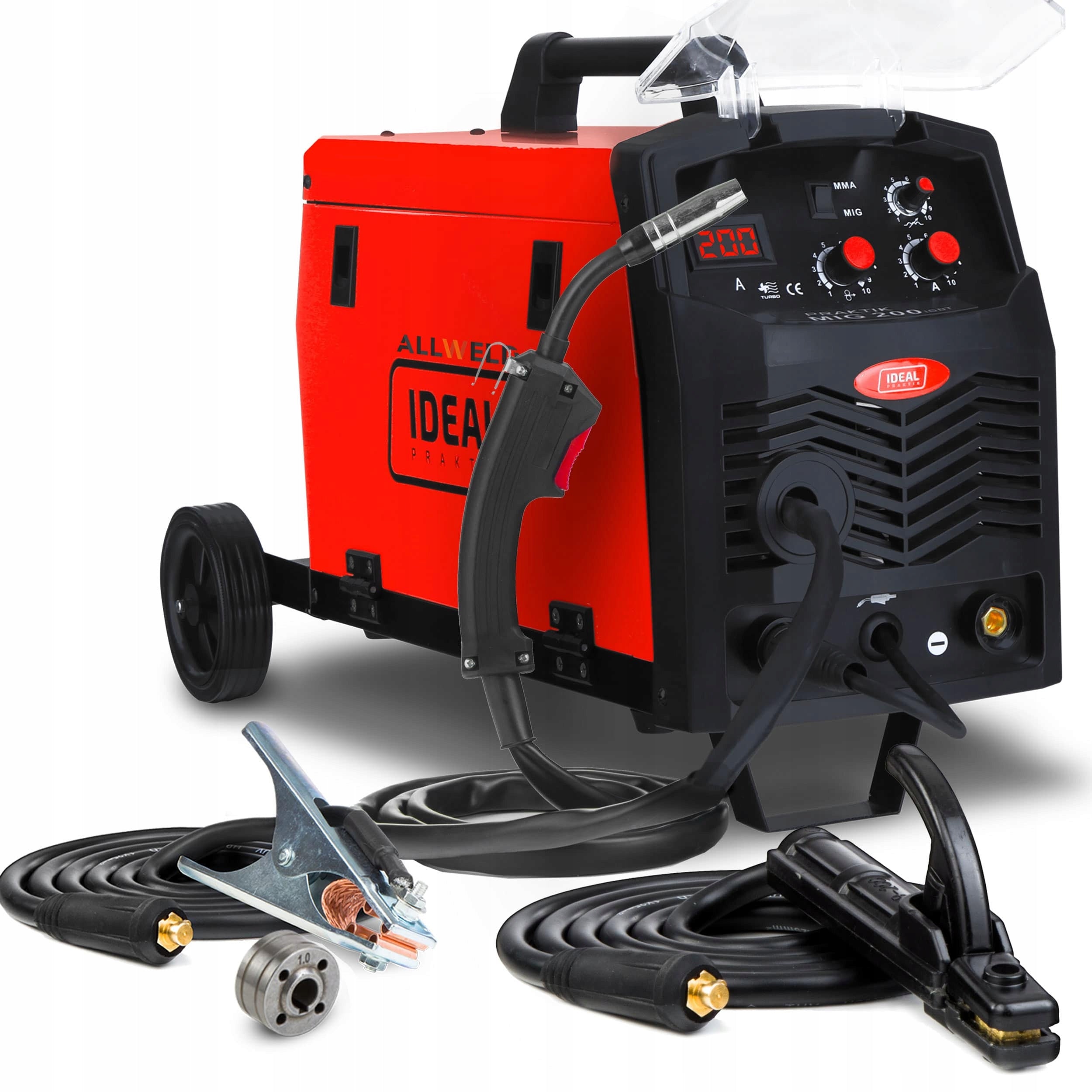 MIGOMAT WELDING MACHINE IDEAL PRAKTIK MIG 200 IGBT MAG MMA 200A 230V SOLDERING Manufacturer code Spawarka półautomat spawalniczy 200A