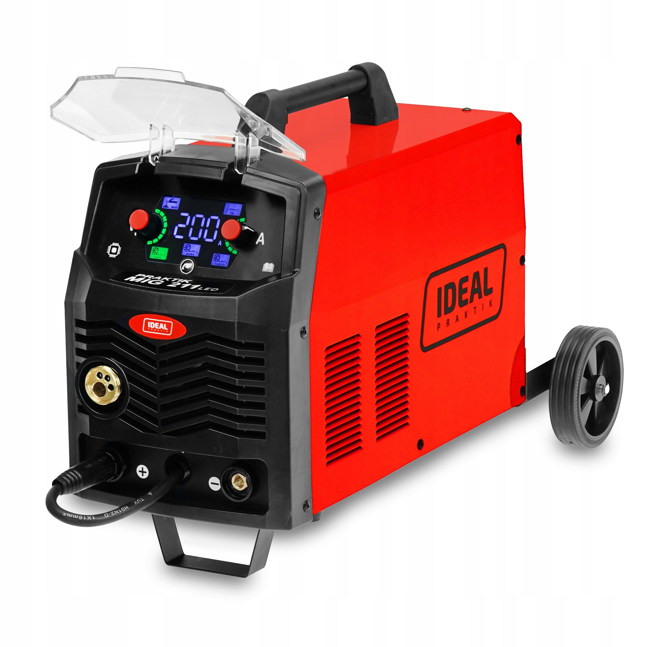 MIGOMAT WELDING MACHINE IDEAL PRAKTIK MIG 211 SYNERGY LED MMA TIG 200A 230V FLUX Manufacturer code PMIG211SLED #ZESTAW1AK
