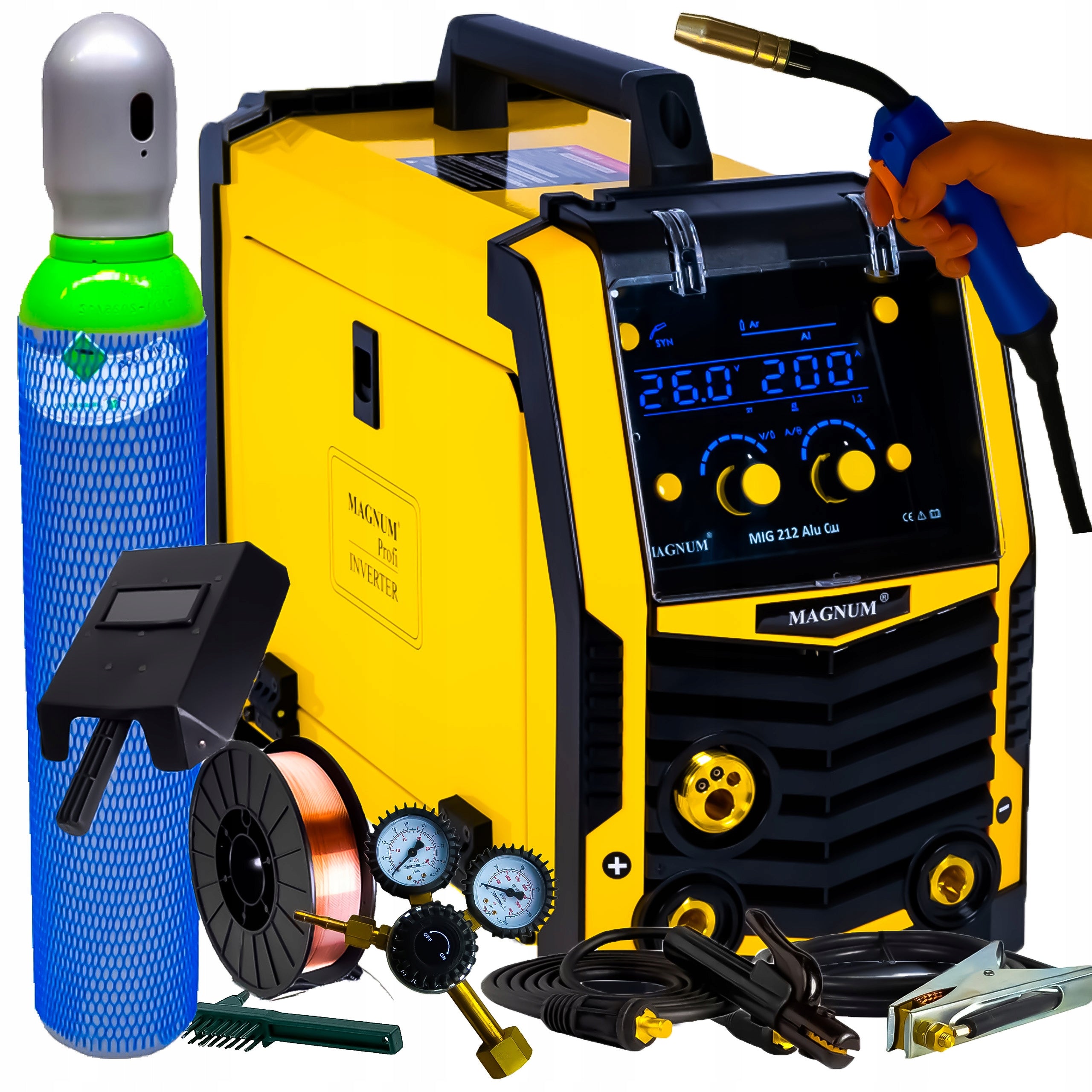 MIGOMAT WELDING MACHINE MAGNUM MIG 212 ALU SYNERGY MMA 3IN1 SEMI-AUTOMATIC