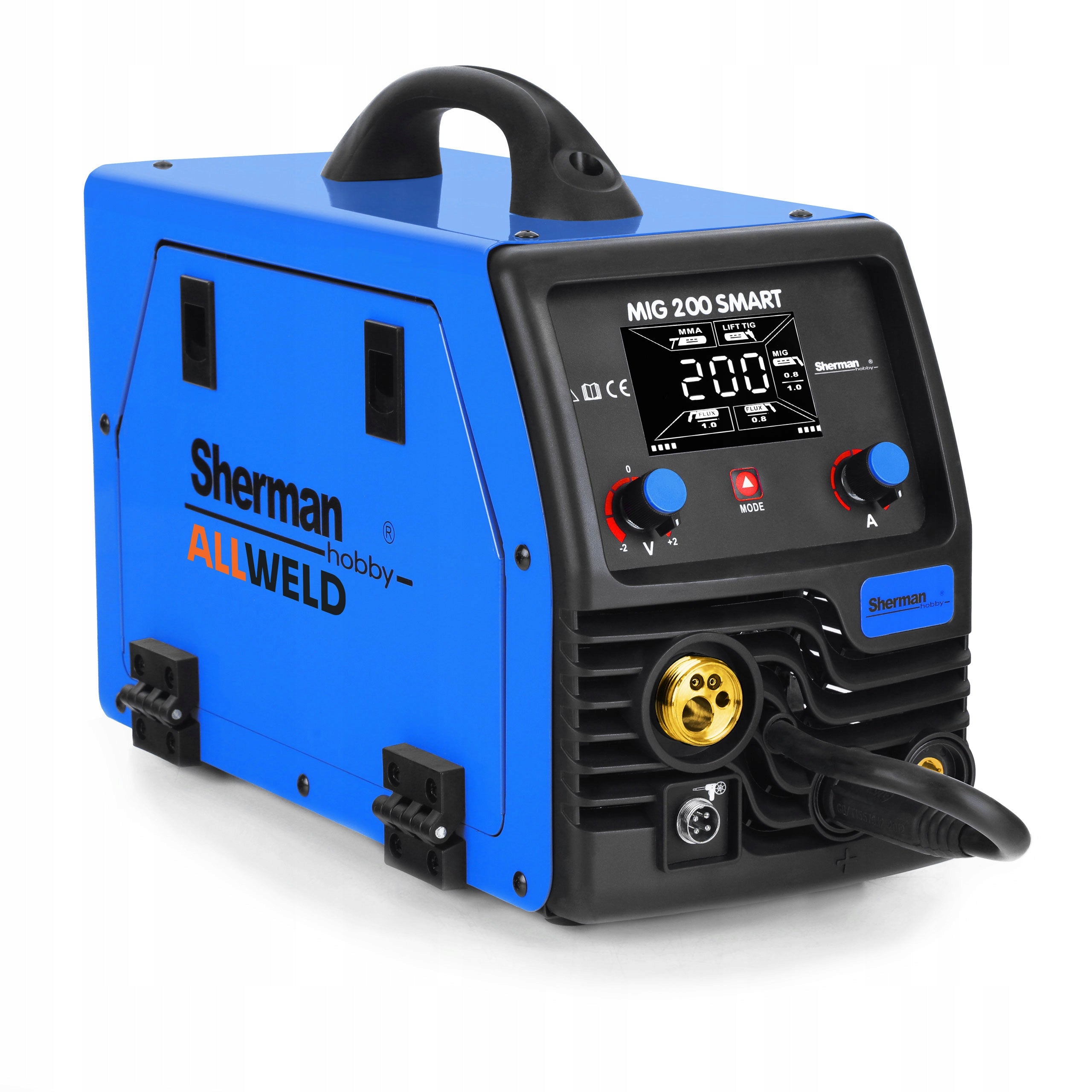 MIGOMAT WELDING MACHINE SHERMAN MIG 200 SMART MMA TIG 200A 230V SYNERGY FLUX 3IN1 Brand Sherman