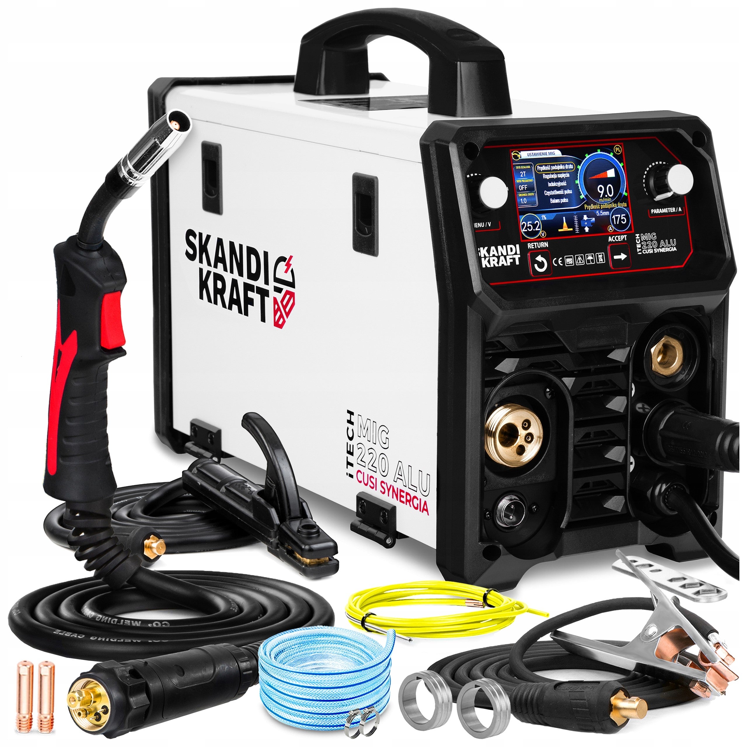 MIGOMAT WELDING MACHINE SKANDI KRAFT ITECH MIG 220 ALU CUSI SYNERGY 200A 230V 3IN1