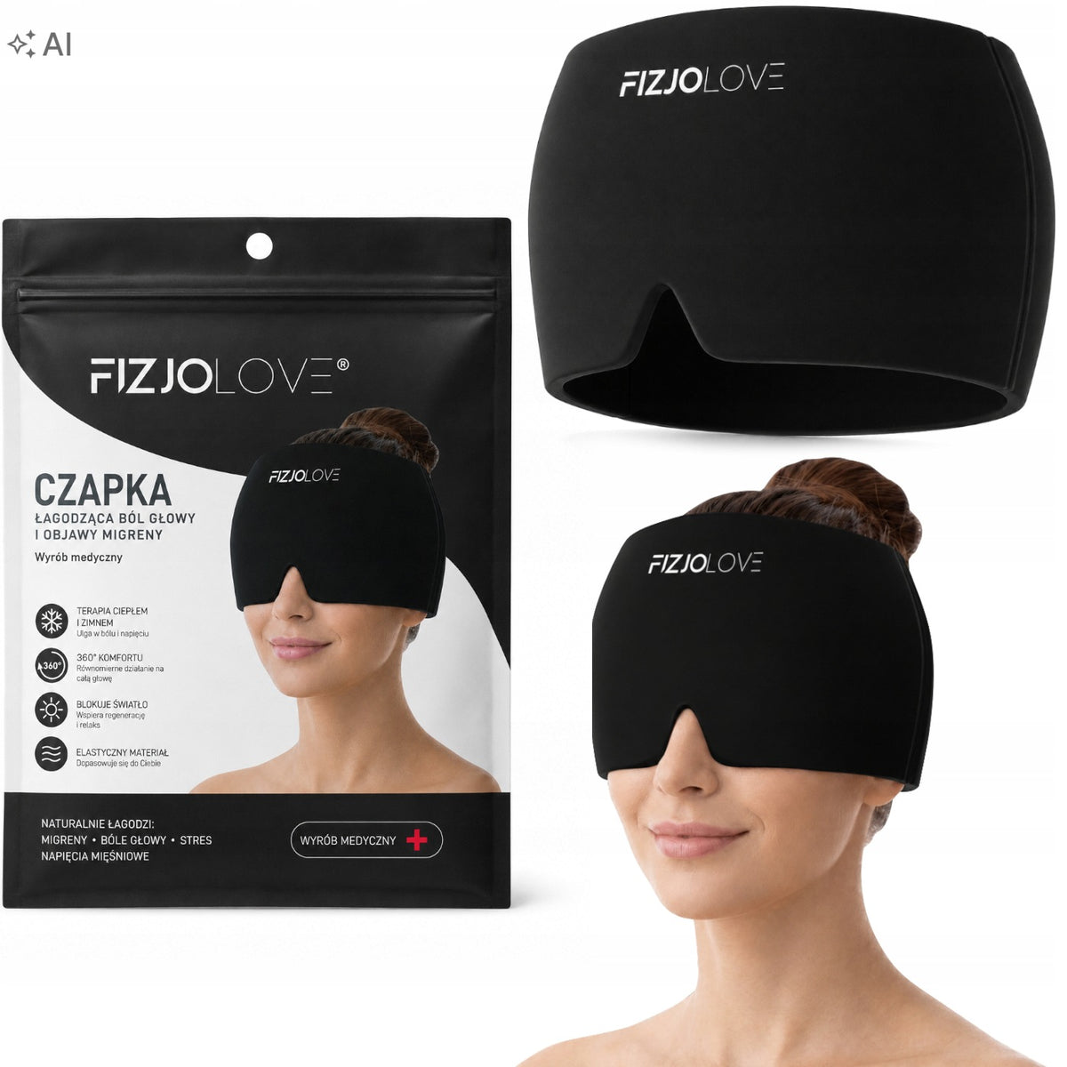 MIGRAINE SOOTHING CAP Headache Gel Compress Cooling Wrap Mask