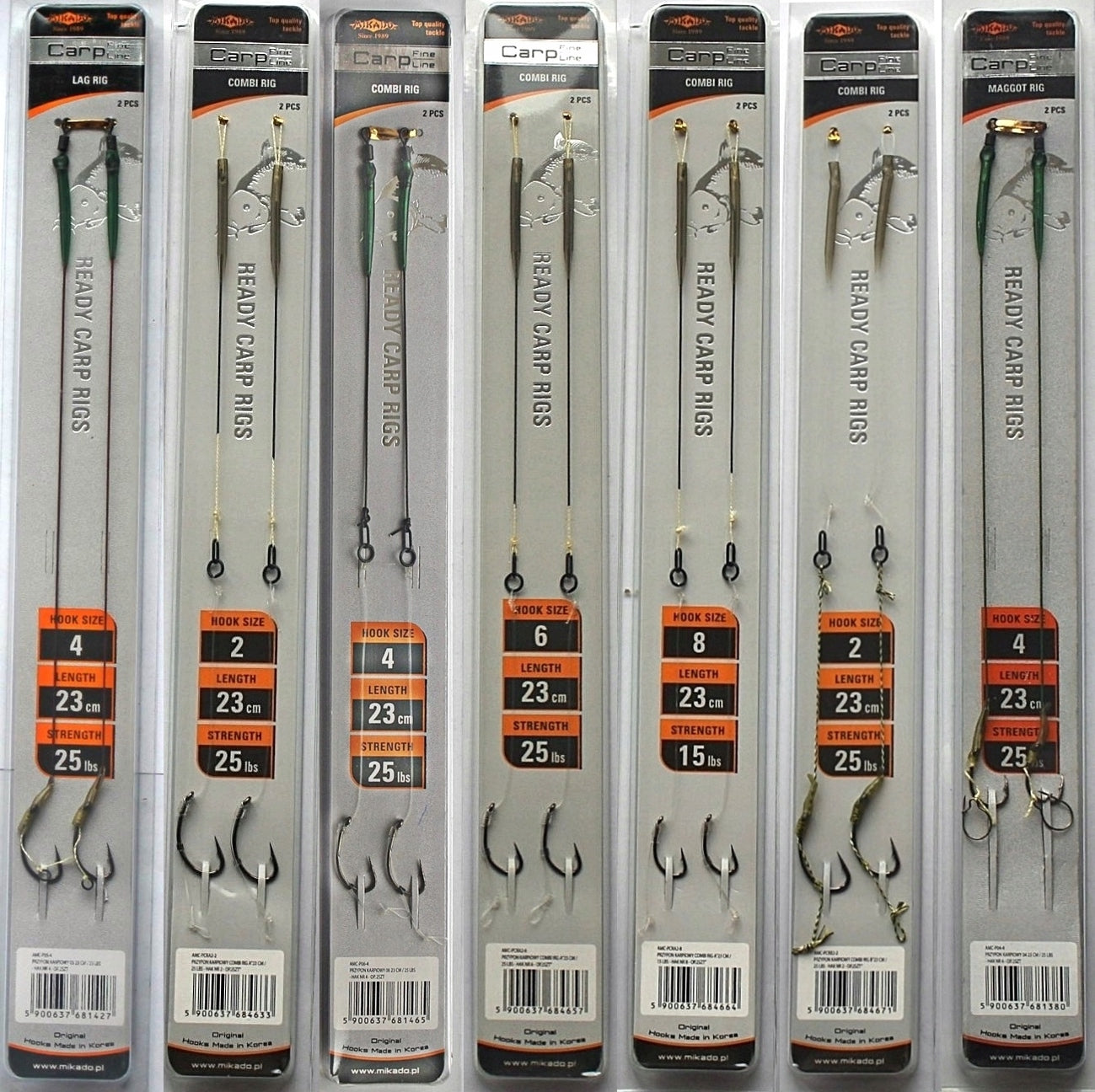 MIKADO CARP RIG SET WITH HOOKS - SET OF 14 PIECES.