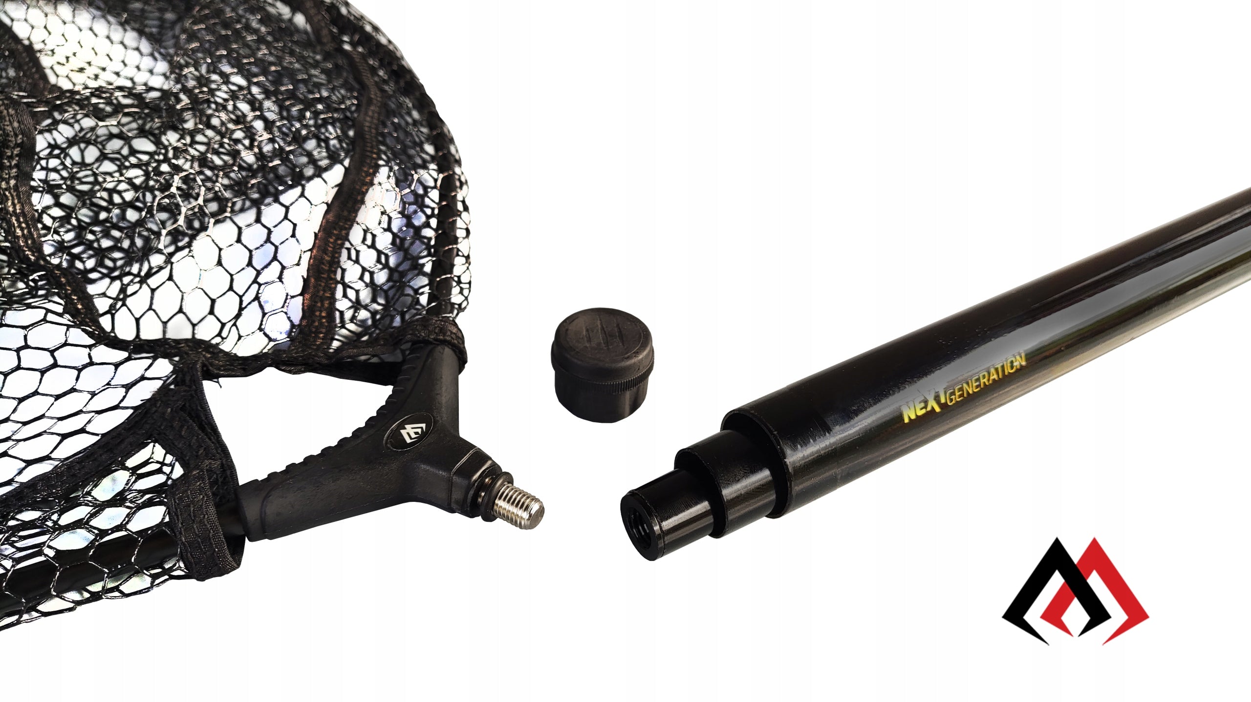 MIKADO Long landing net Post 3m + basket rubberized mesh Packaging status original