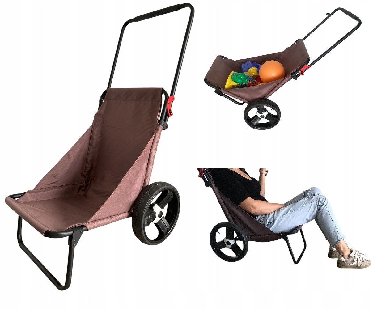 MIKRUS BEACH STROLLER,FOTEL,TOURIST CHAIR ON WHEELS WITH HANDLE