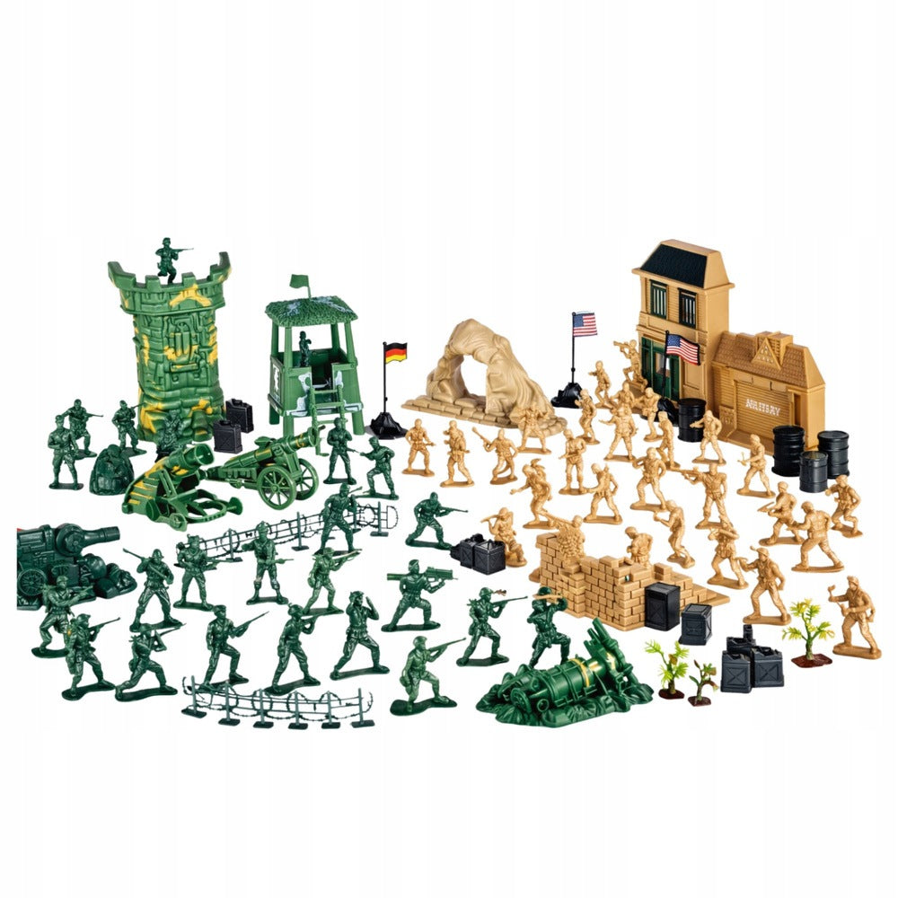MILITARY BASE FIGURINES SOLDIERS VEHICLES MILITARY SET 400 ELEMENTS Brand LEAN Toys