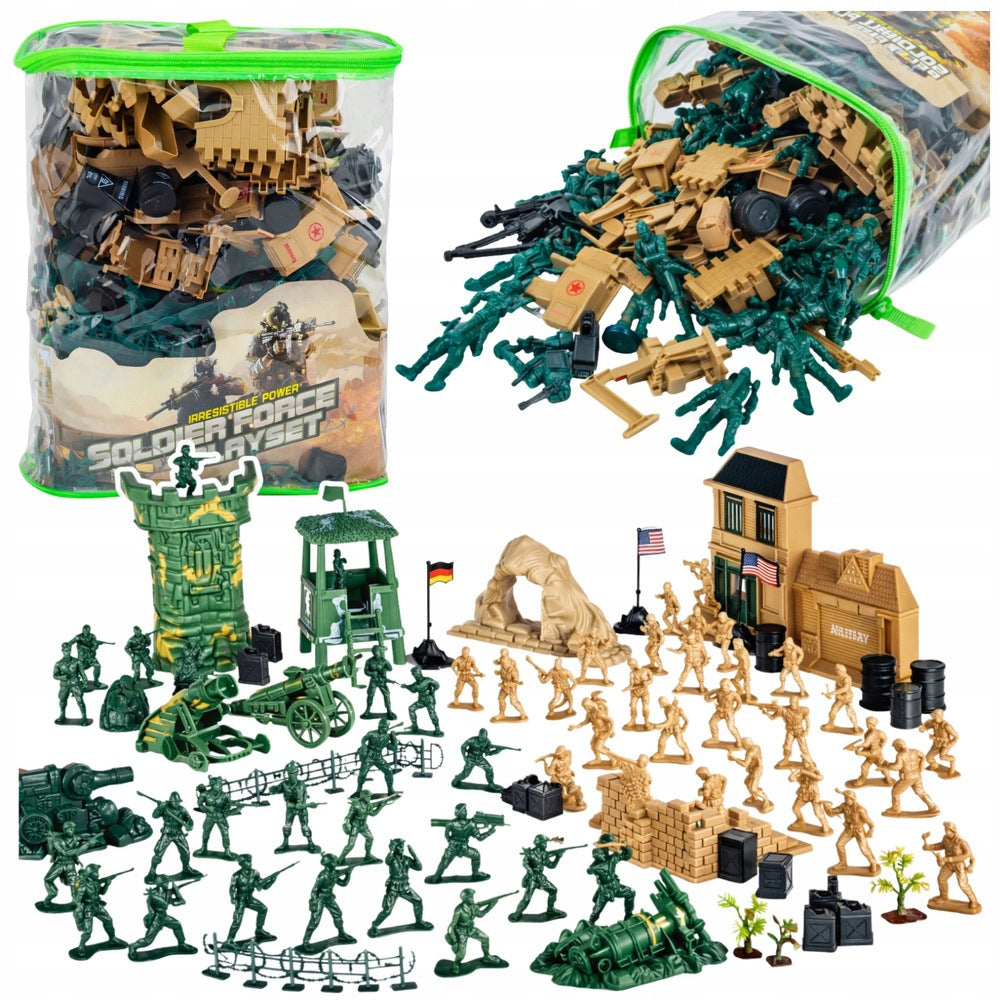 MILITARY BASE FIGURINES SOLDIERS VEHICLES MILITARY SET 400 ELEMENTS
