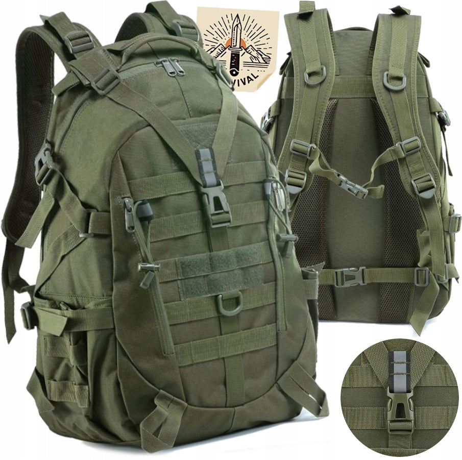 MILITARY HIKING BACKPACK MILITARY TACTICAL SURVIVAL ARMY GREEN 35L
