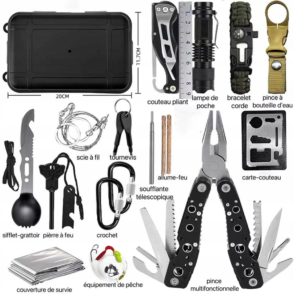 MILITARY SURVIVAL KIT SURVIVAL ESSENTIALS MULTITOOL FOR OUTDOOR ACTIVITIES EAN (GTIN) 0785046510514