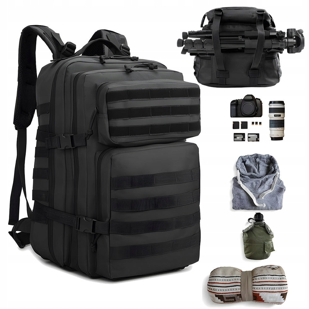 MILITARY TACTICAL MILITARY BACKPACK MEN'S BLACK SURVIVAL PREMIUM
