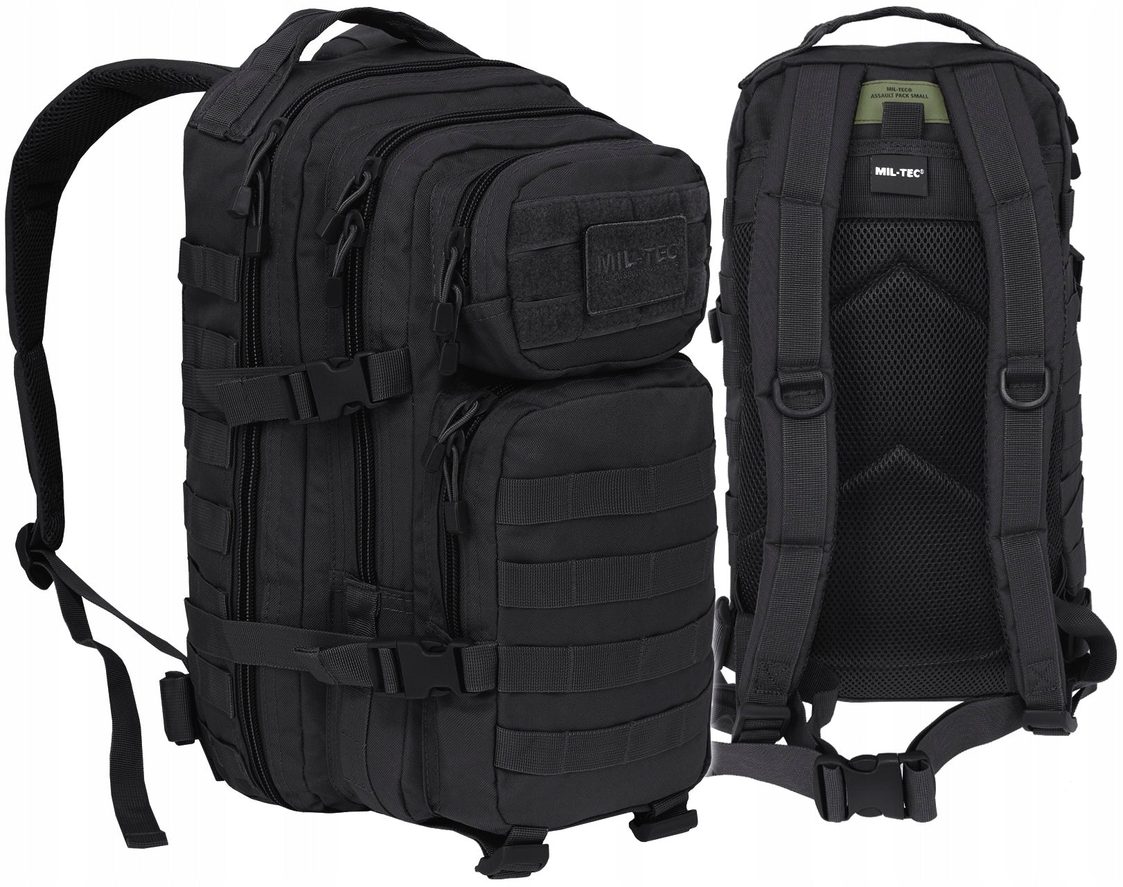 MILITARY TACTICAL MILITARY BACKPACK MIL-TEC TOURIST ASSAULT 20L BLACK