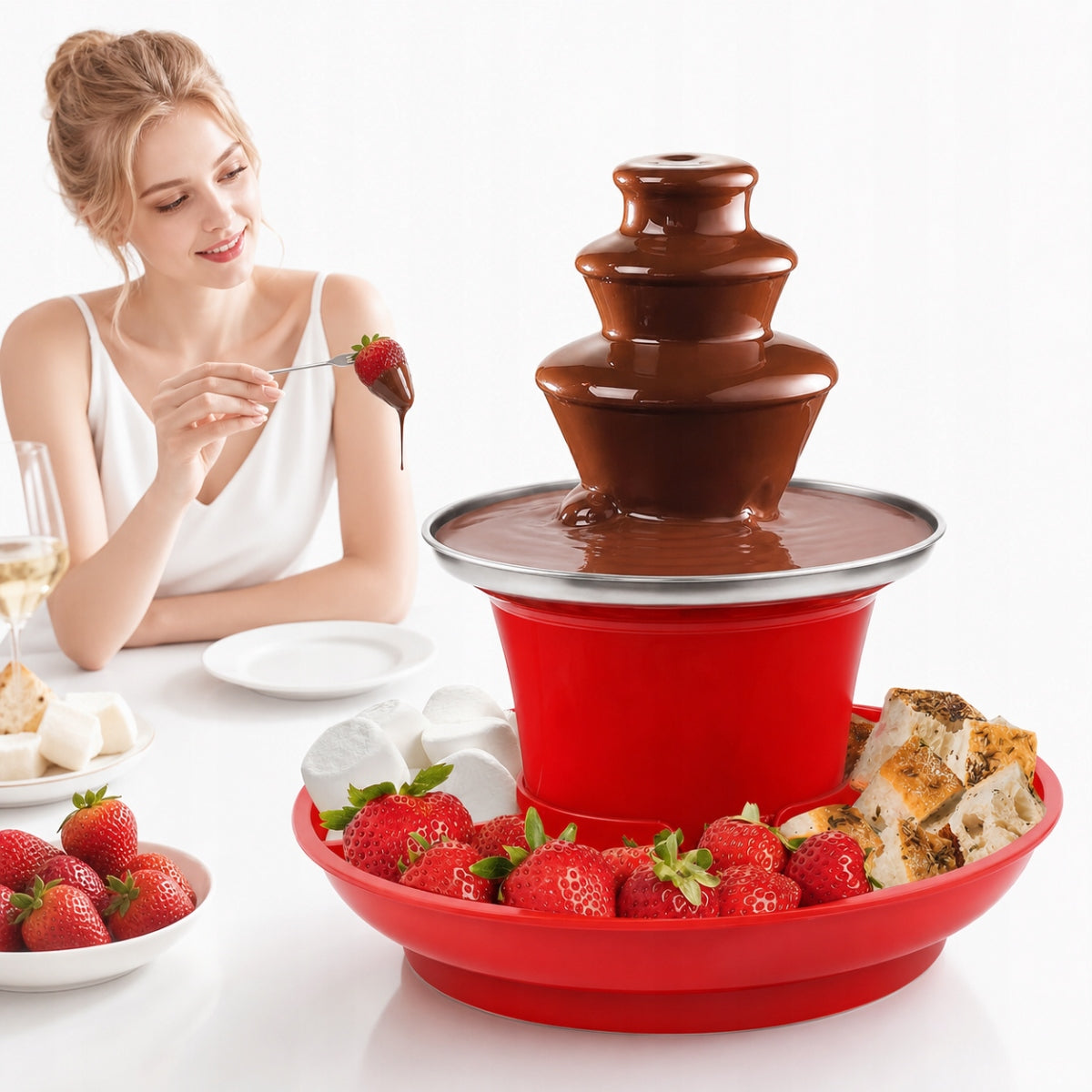 MILK CHOCOLATE FONDUE FOUNTAIN 3 LEVELS 30W