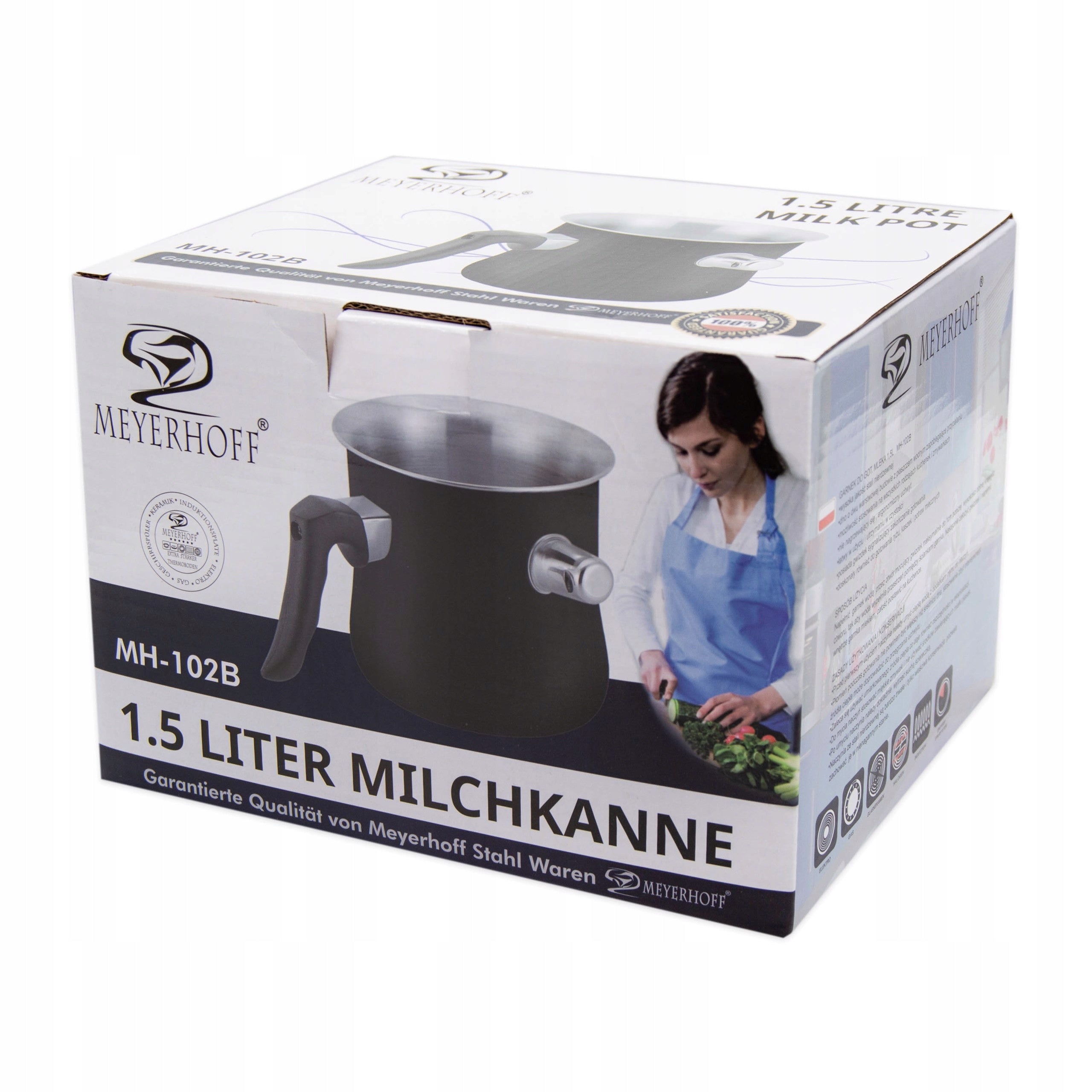 MILK COOKING POT 1,5L FOR MILK WITH WHISTLE AND HANDLE CONTAINER Brand Mayerhoff