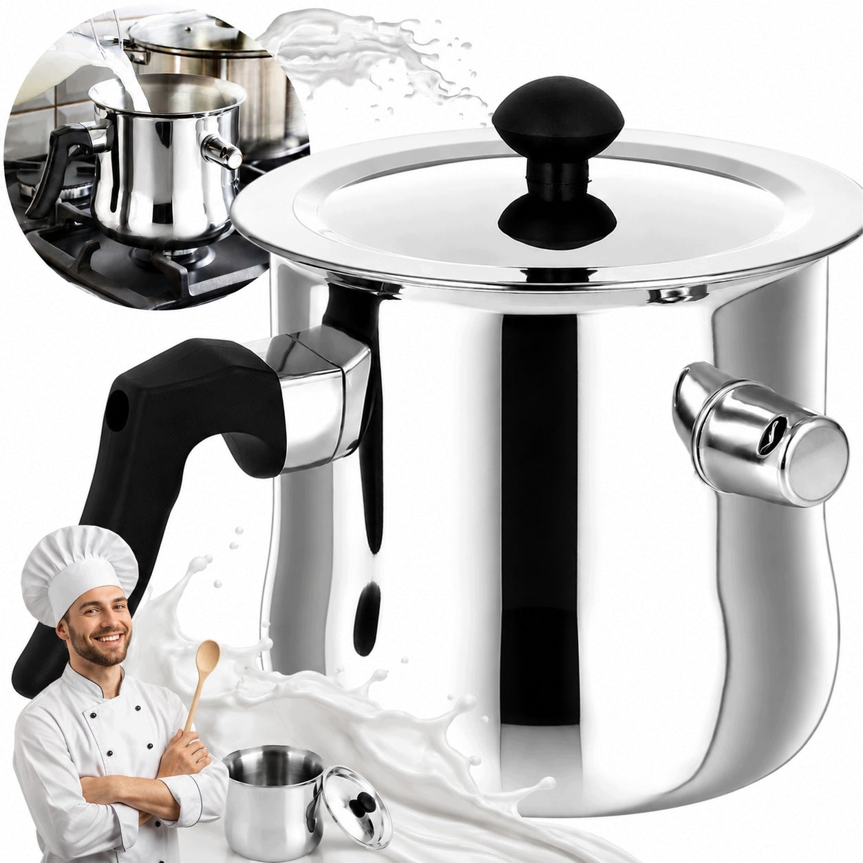MILK COOKING POT MILK POT WITH WHISTLE MULTIPOT 2 LITERS