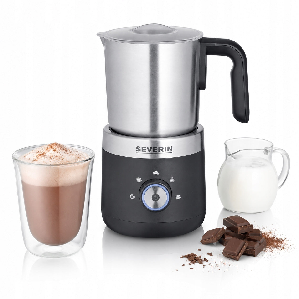 MILK FROTHER 550W 300ML WARM COLD FOAM SEVERIN SM3588 chocolate