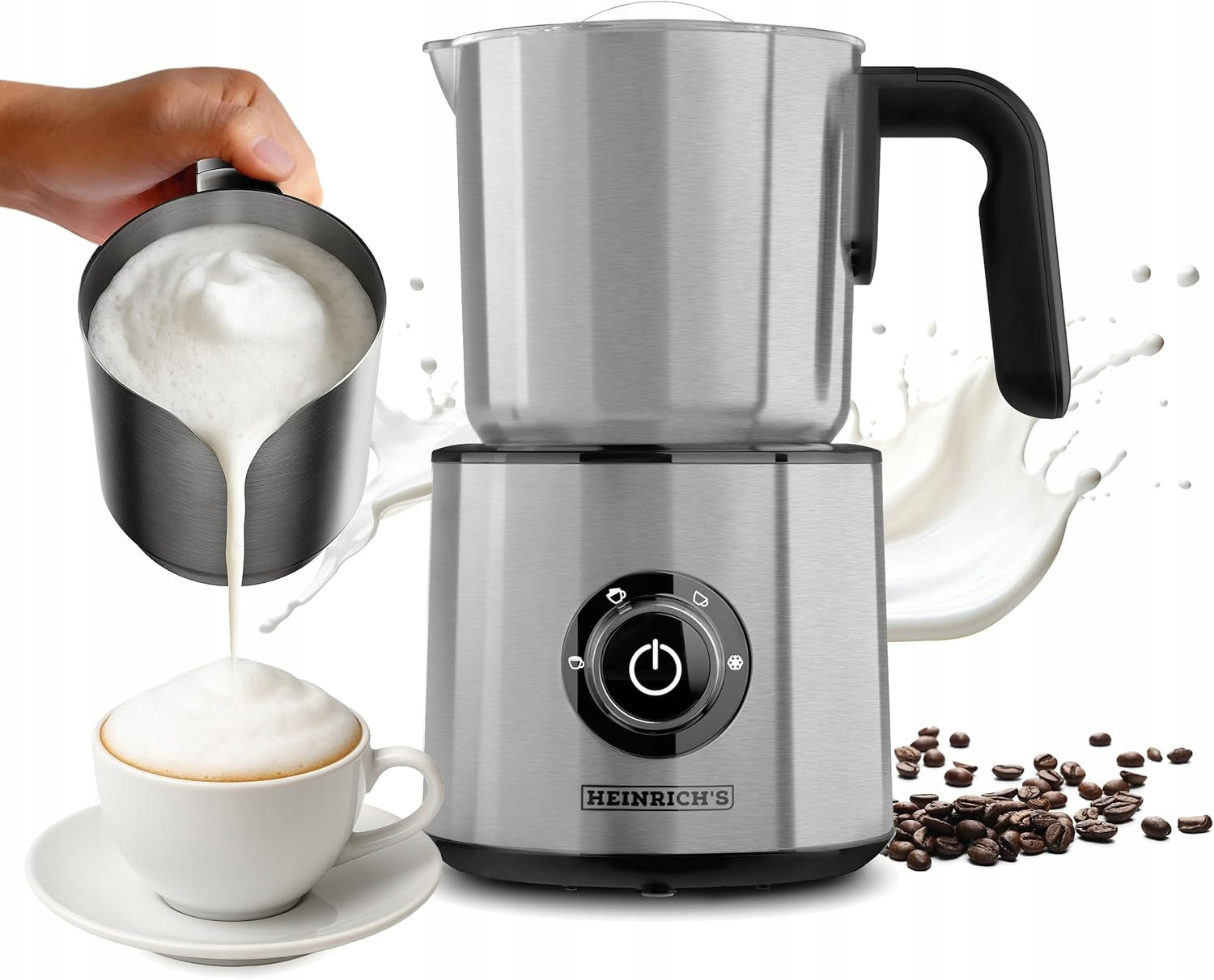 MILK FROTHER COFFEE JUG Electric Jug WITH HEATER strong