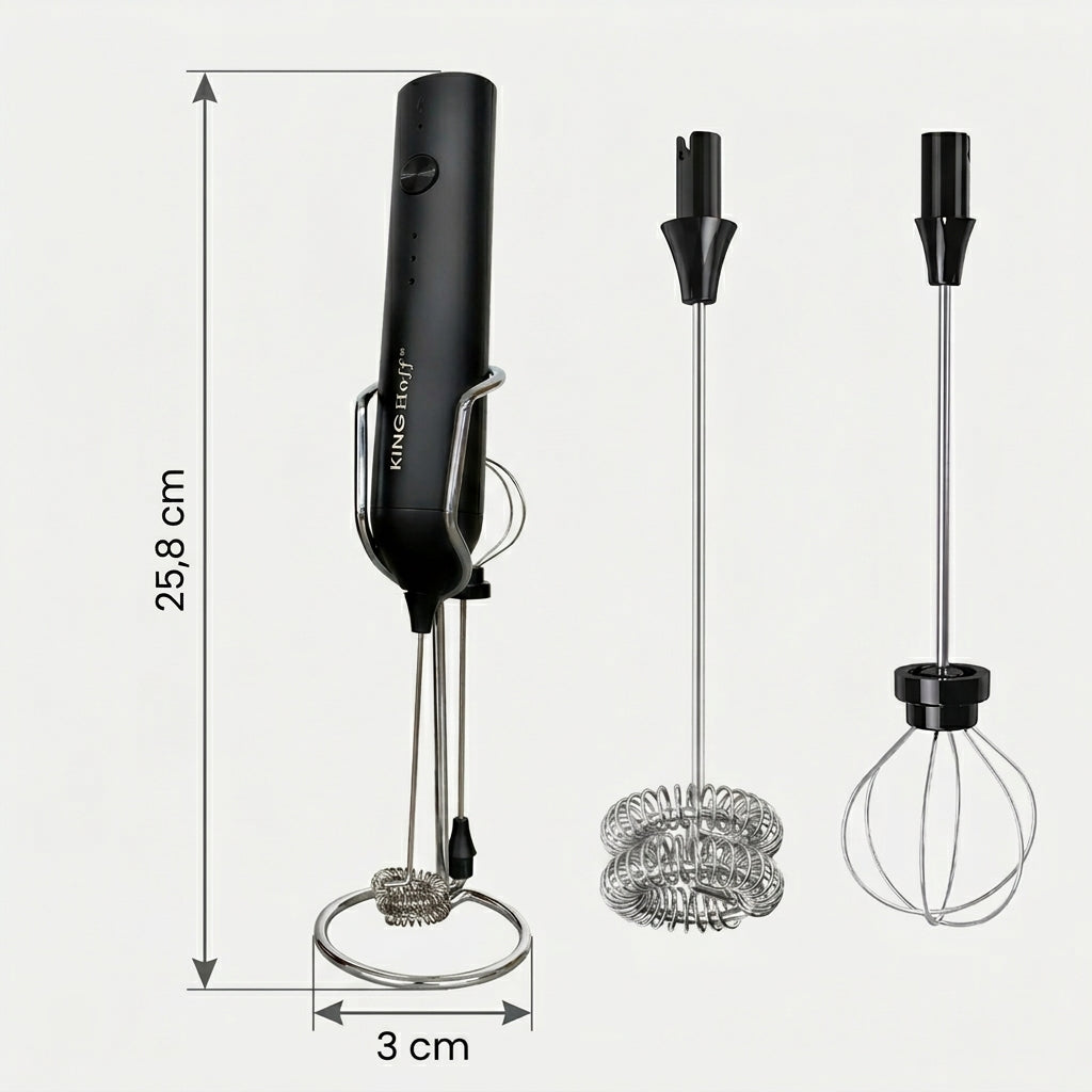 MILK FROTHER Rechargeable USB-C 3 Speeds 2 Tips Coffee Rack Packaging status original
