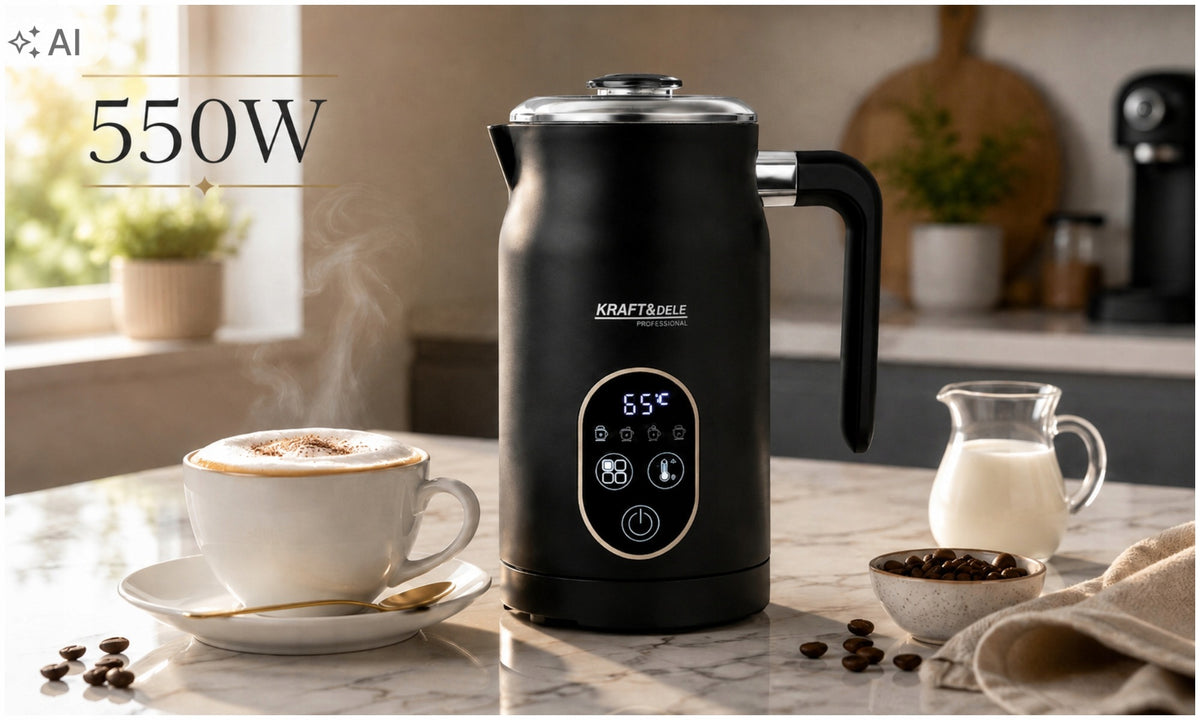 MILK FROTHER WITH HEATER 4 MILK FROTHING MODES 550W FOAM Packaging status original