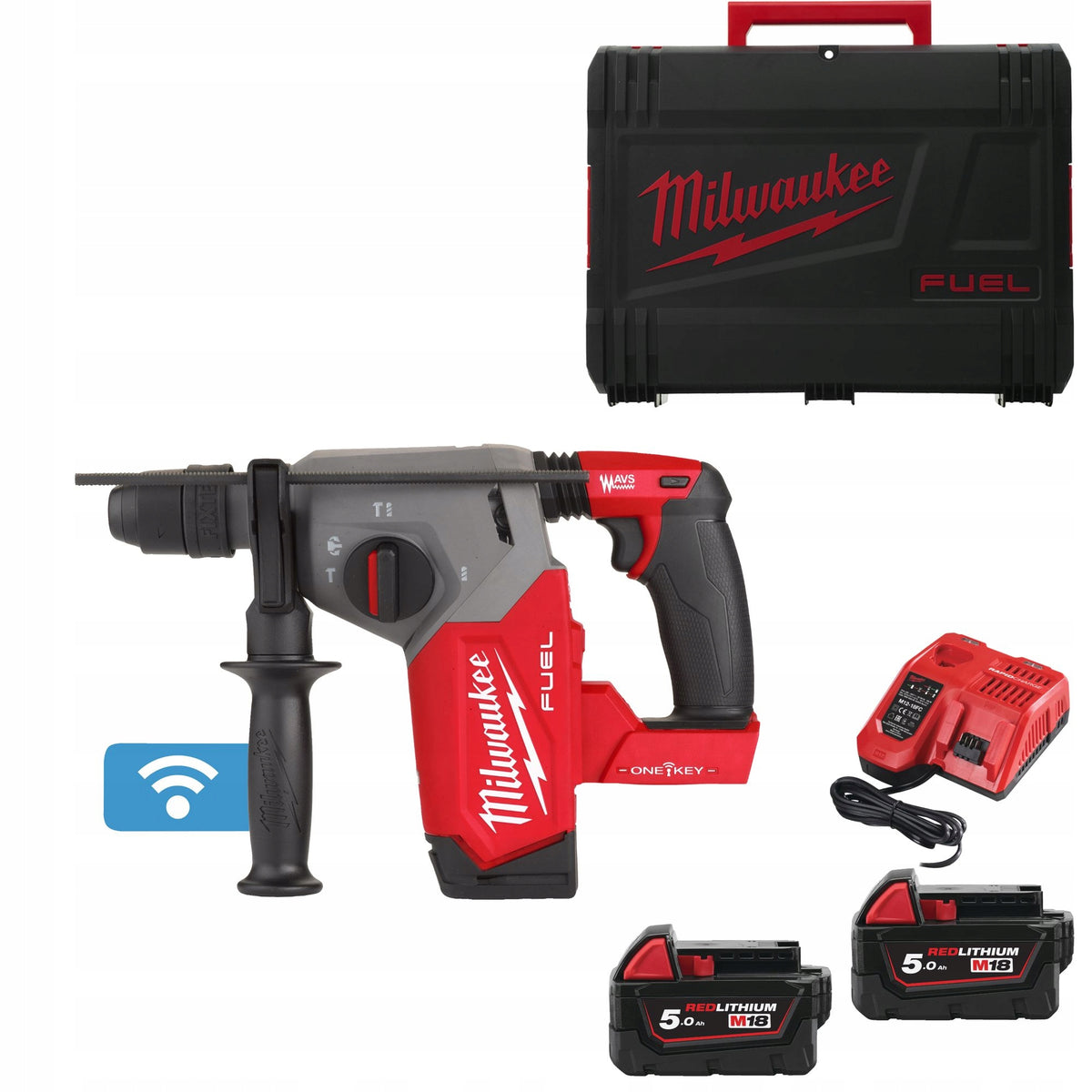 MILWAUKEE M18 ONEFHX-0X – SDS+ CORDLESS HAMMER DRILL + 2x 5.0Ah