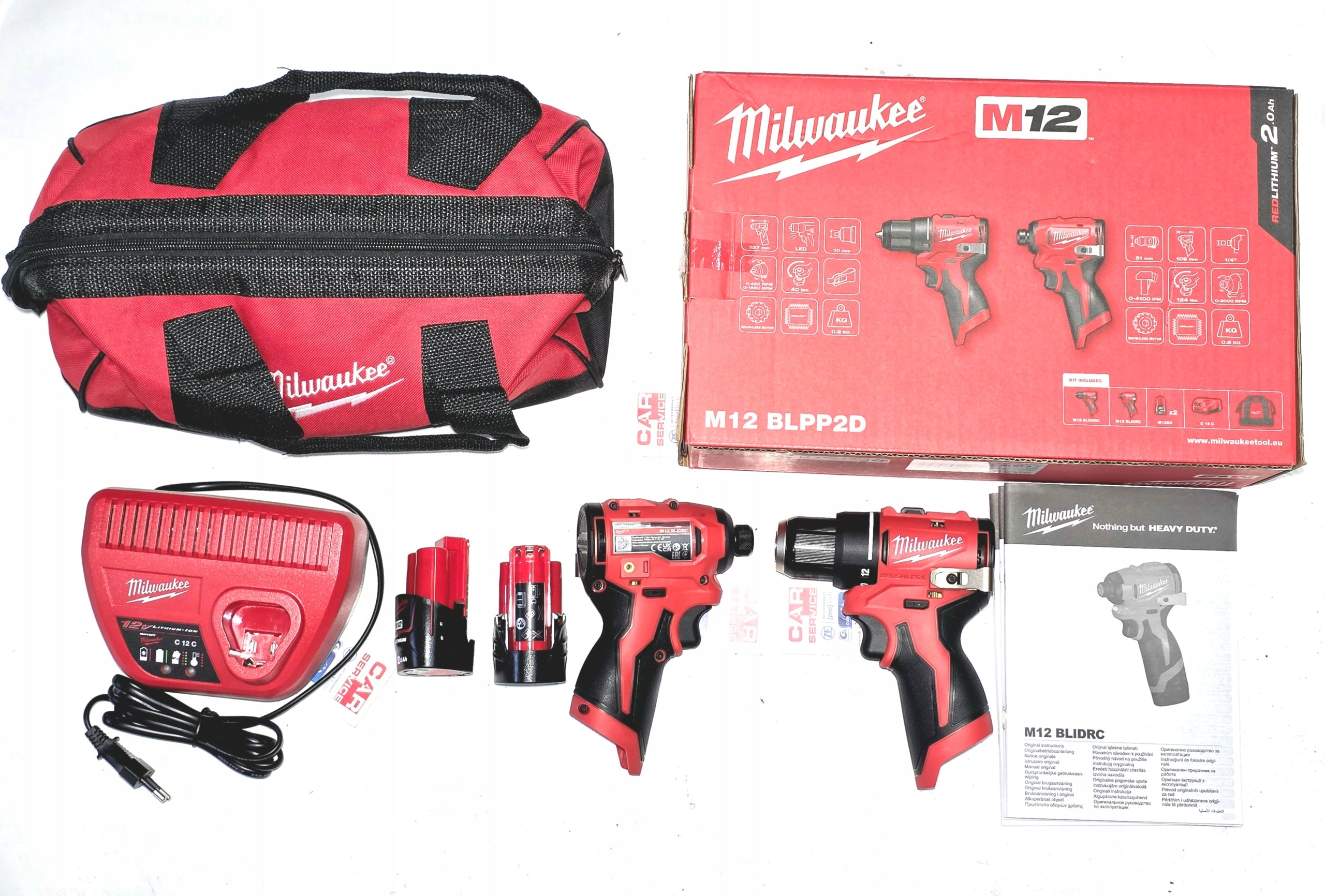 MILWAUKEE SET DRILL/DRIVER IMPACT DRIVER 12V 2x2,0Ah + BAG
