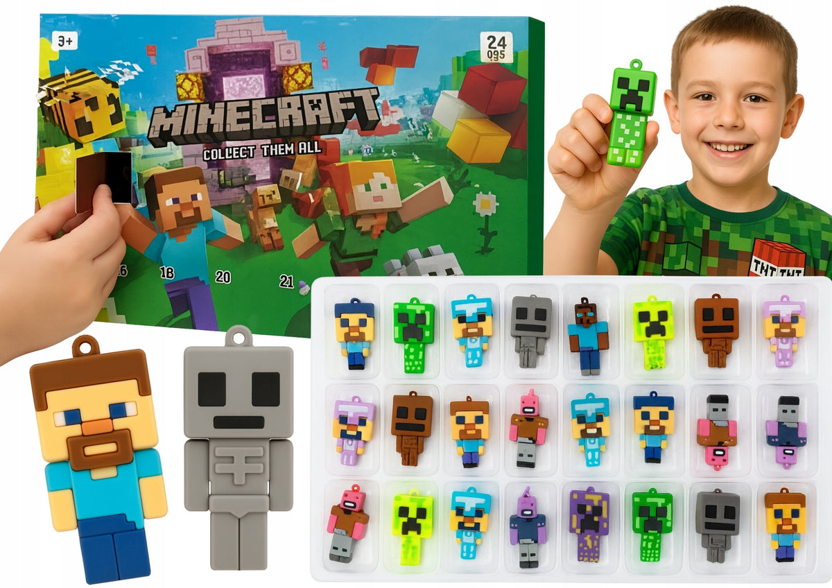 MINECRAFT ADVENT CALENDAR KEYCHAIN FIGURINES PENDANTS 24 PIECES STEVE Manufacturer code X0023ASBKT