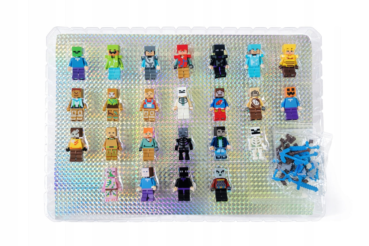 MINECRAFT FIGURINES SET OF 24 MINI PEOPLE MINECRAFT + AKCESORIA Brand no brand