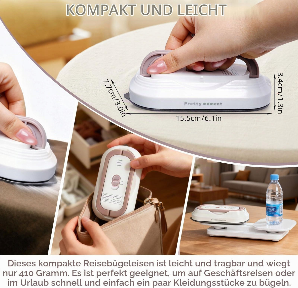 MINI 1000W TRAVEL IRON FOR TRAVEL CLOTHES PORTABLE Manufacturer code Bez marki