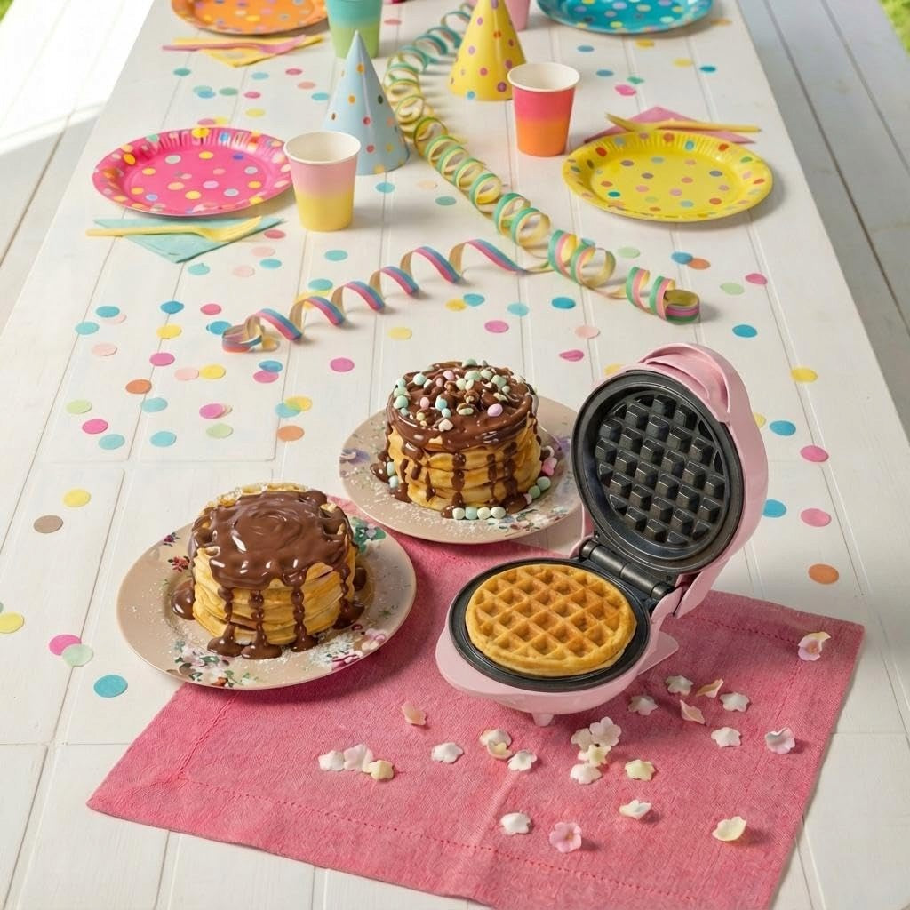 MINI 550W WAFFLE MAKER FOR RETRO PANCAKE WAFFLES Brand Bestron