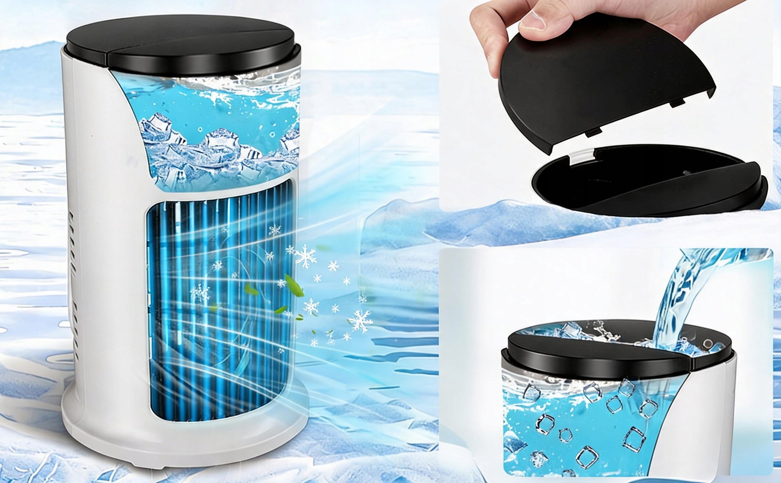 MINI AIR CONDITIONER PORTABLE AIR COOLER 5W USB FOR WATER HUMIDIFIER FAN Functions fast cooling