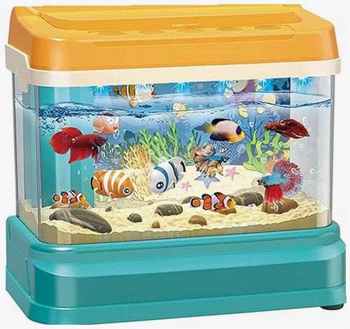 MINI AQUARIUM FOR CHILDREN FISHING FISH MAGNETIC USB LIGHT