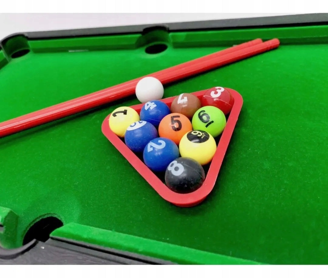 MINI BILLIARD POOL TABLE GAME SET FOR KIDS SNOOKER BALLS STICKS Kid's age 3+ years