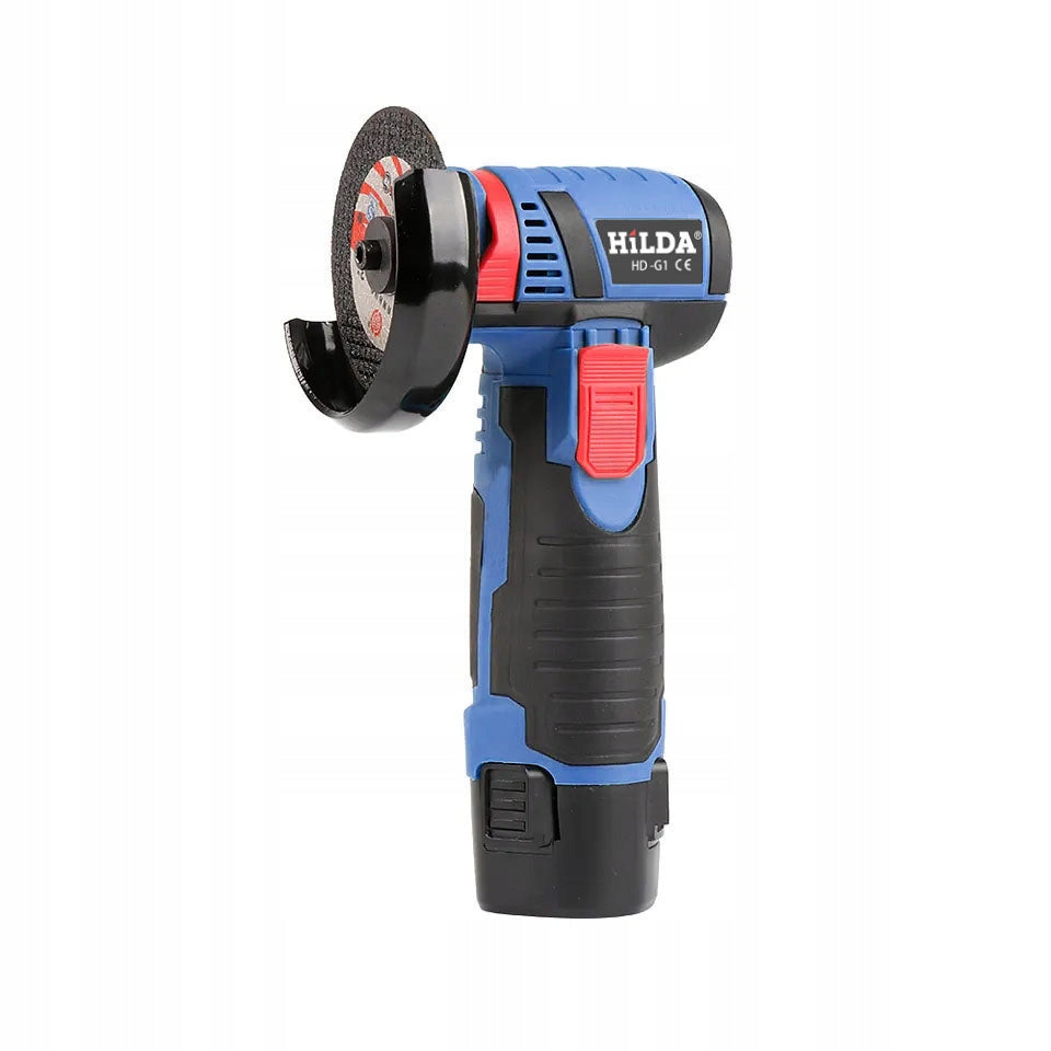 MINI BRUSHLESS ANGLE GRINDER 12V 75 MM 2 x AKU HILDA 9 X DISCS Power supply type rechargeable battery